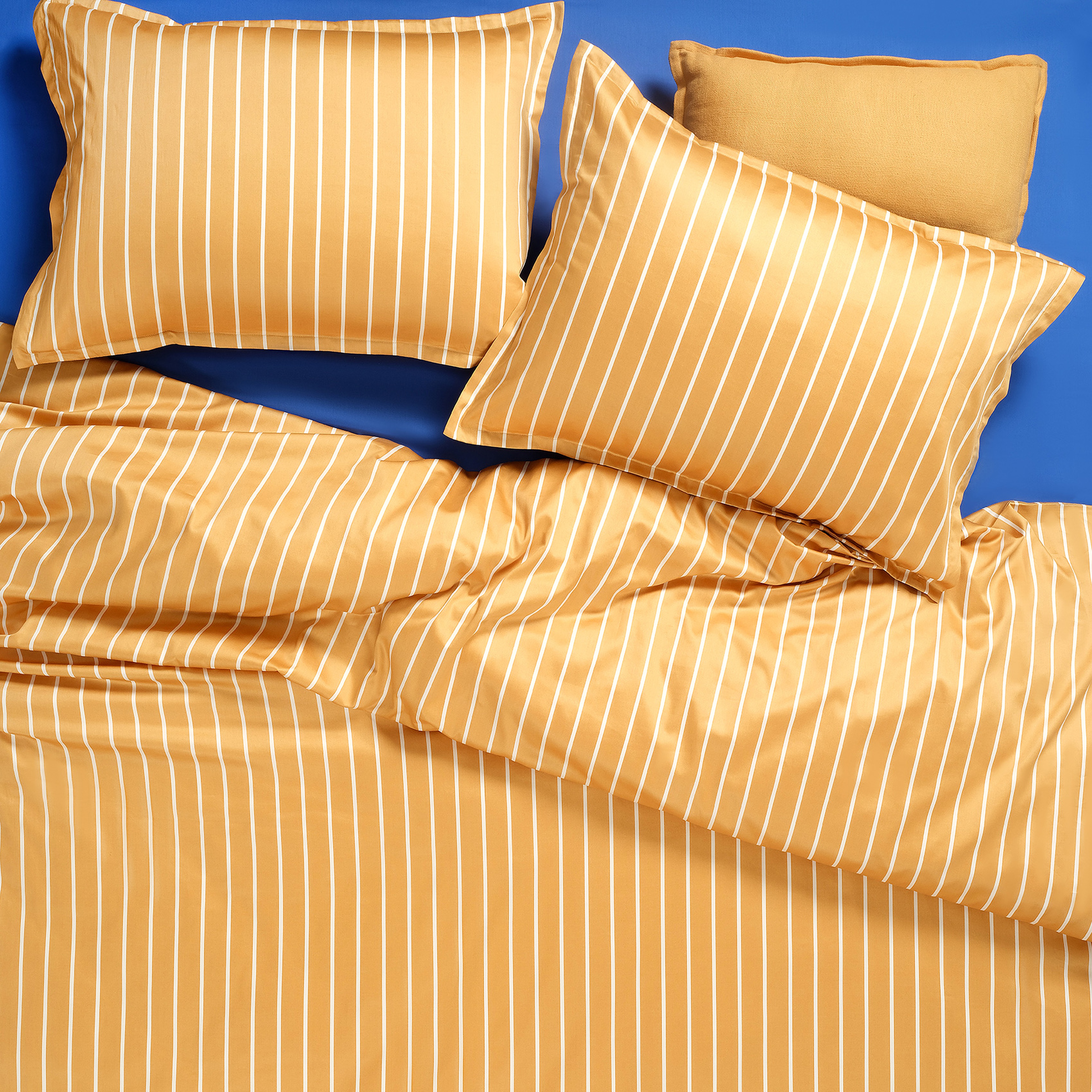 Solıd Sarı Çift Kişilik Pamuk Saten Nevresim Seti