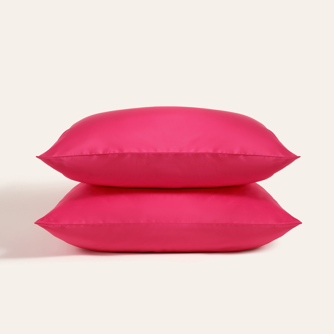 Solıd Fuşya 2'li Pamuk Saten Yastık Kılıfı