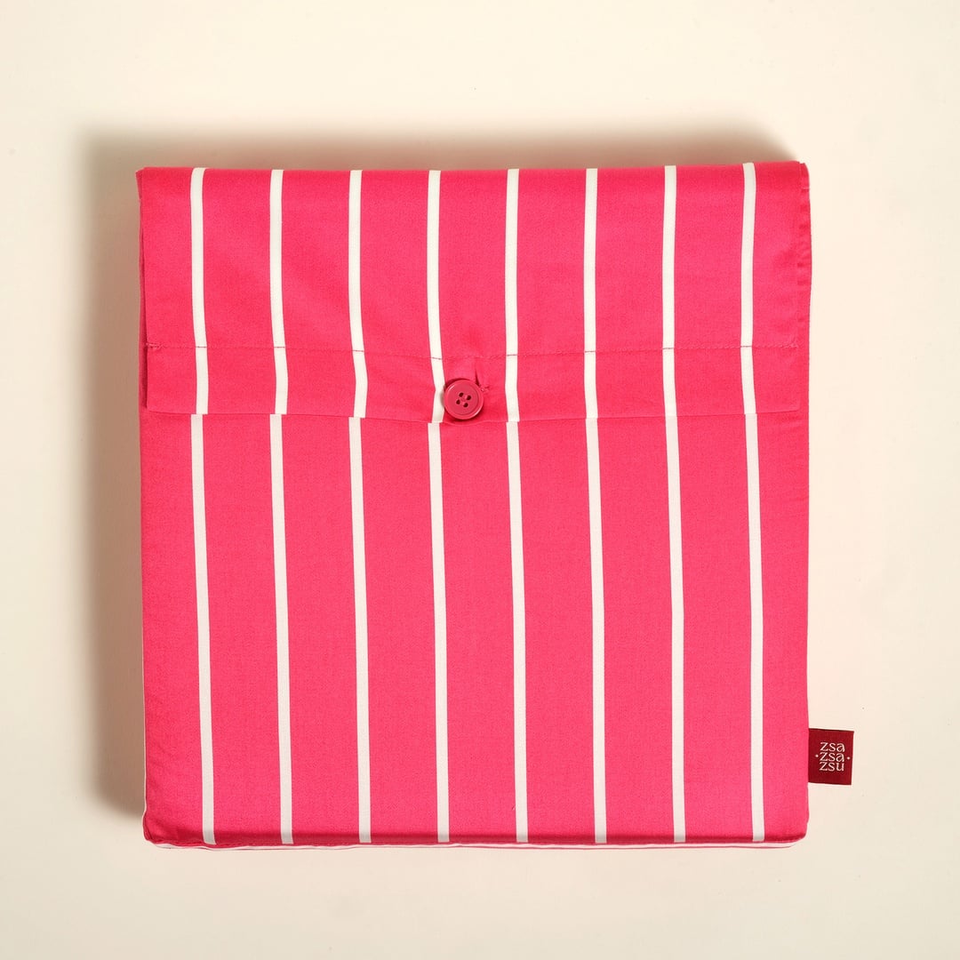 Solıd 300 Tc Geniş Çizgili Çift Kişilik Pamuk Saten Nevresim Seti 200x220 Cm Fuşya