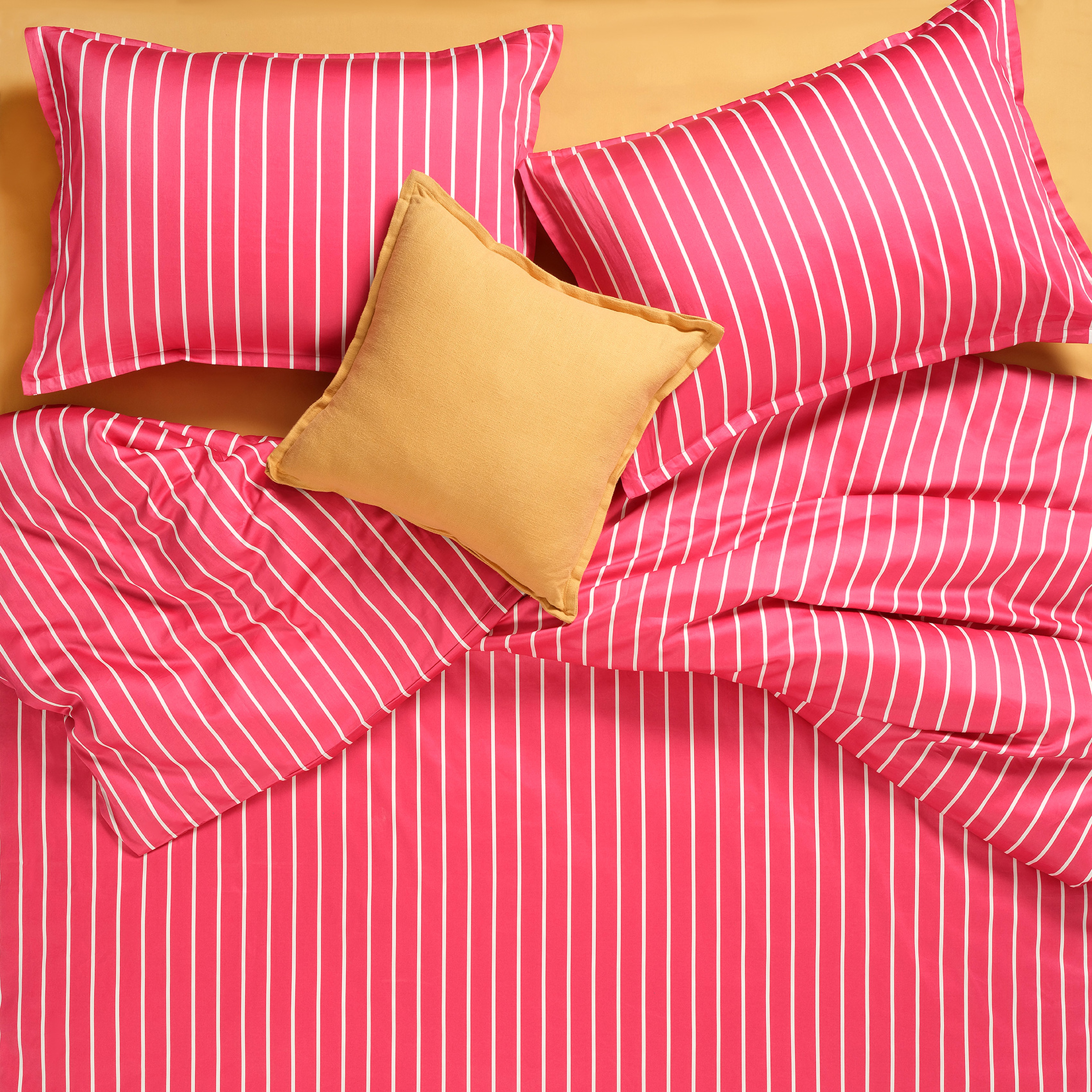 Solıd Fuşya Kıng Sıze Pamuk Saten Nevresim Seti