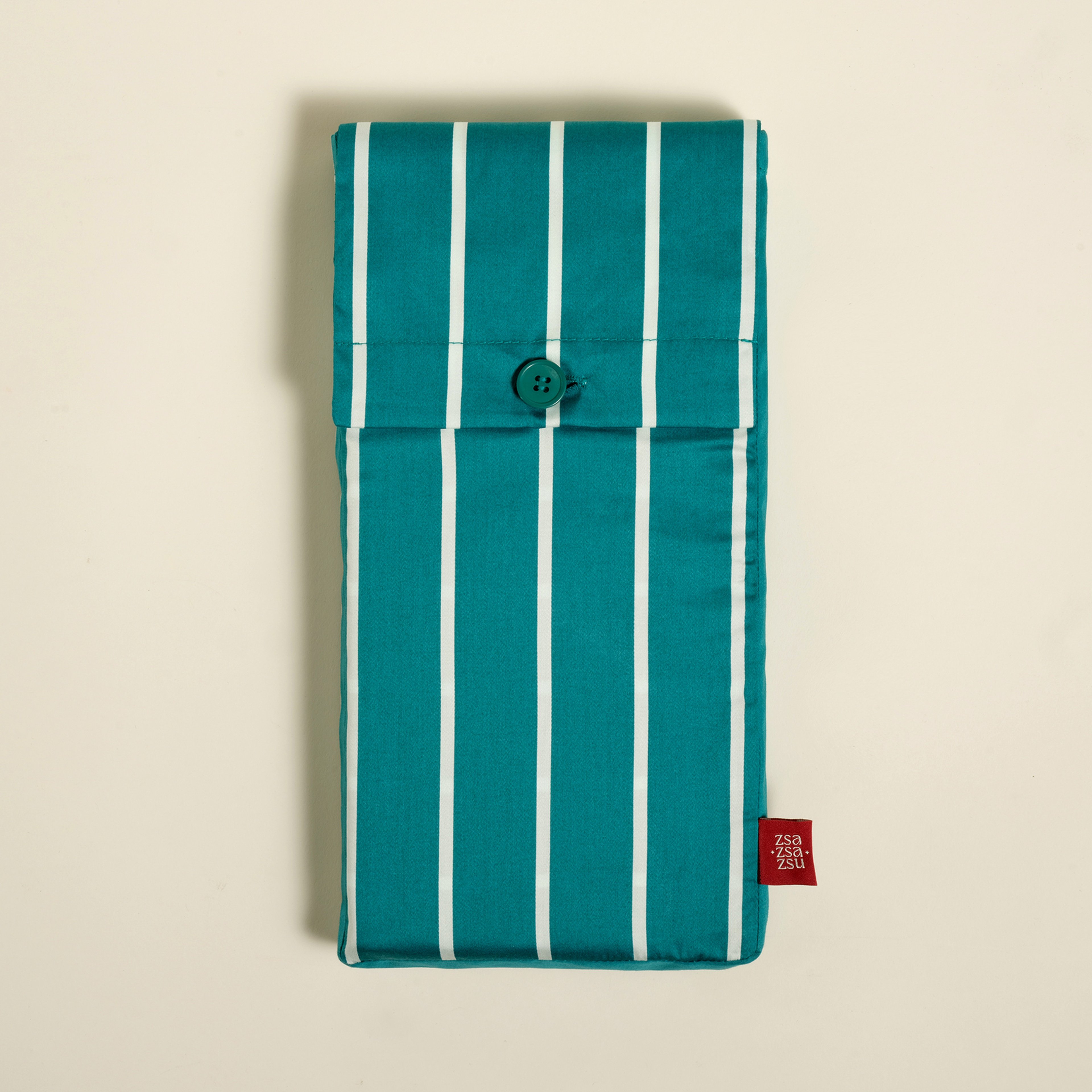 Solıd Geniş Çizgili 300 Tc Oxford 2'li Pamuk Saten Yastık Kılıfı 50x70+2 Cm Koyu Yeşil