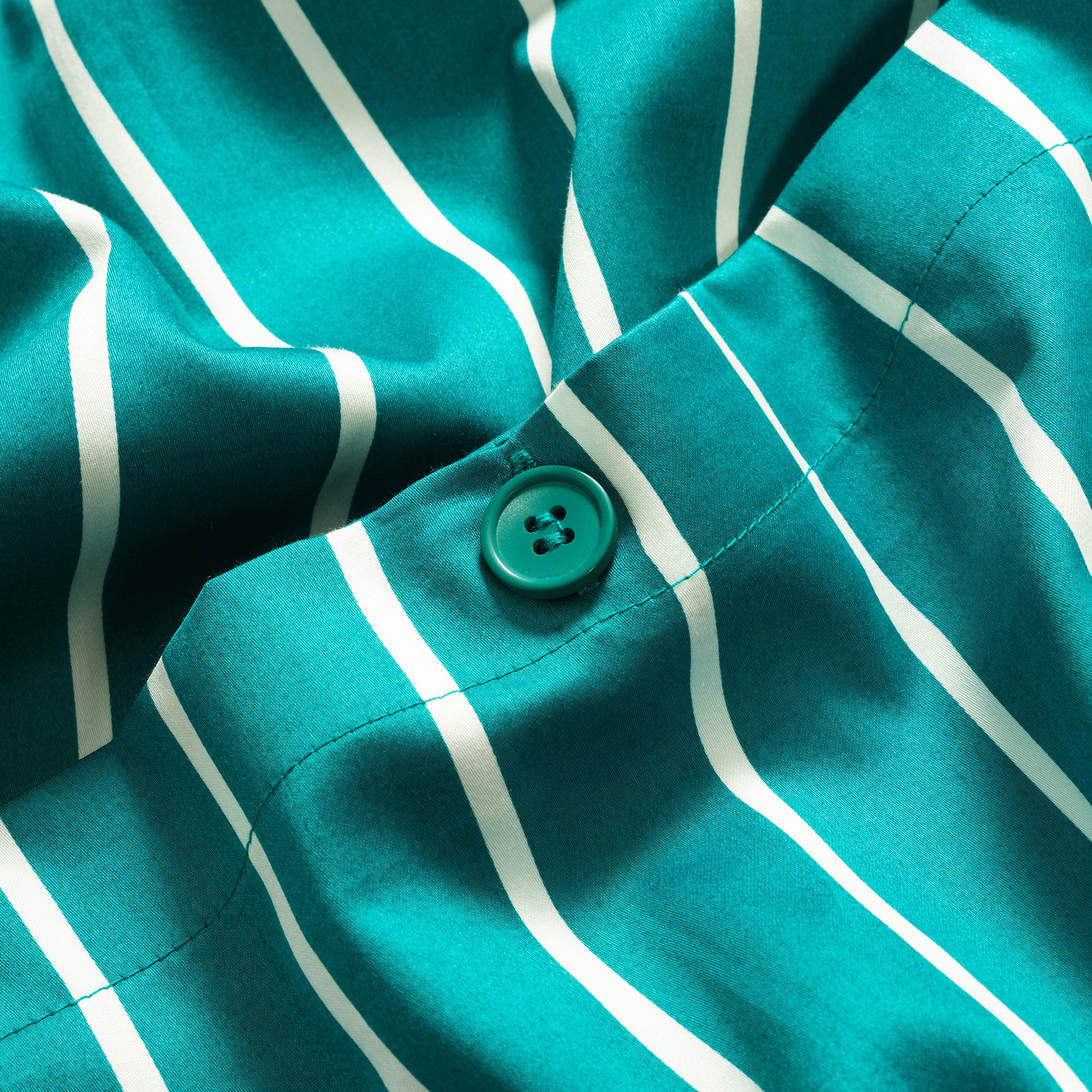 Solıd 300 Tc Geniş Çizgili Kıng Sıze Pamuk Saten Nevresim Seti 240x220 Cm Koyu Yeşil