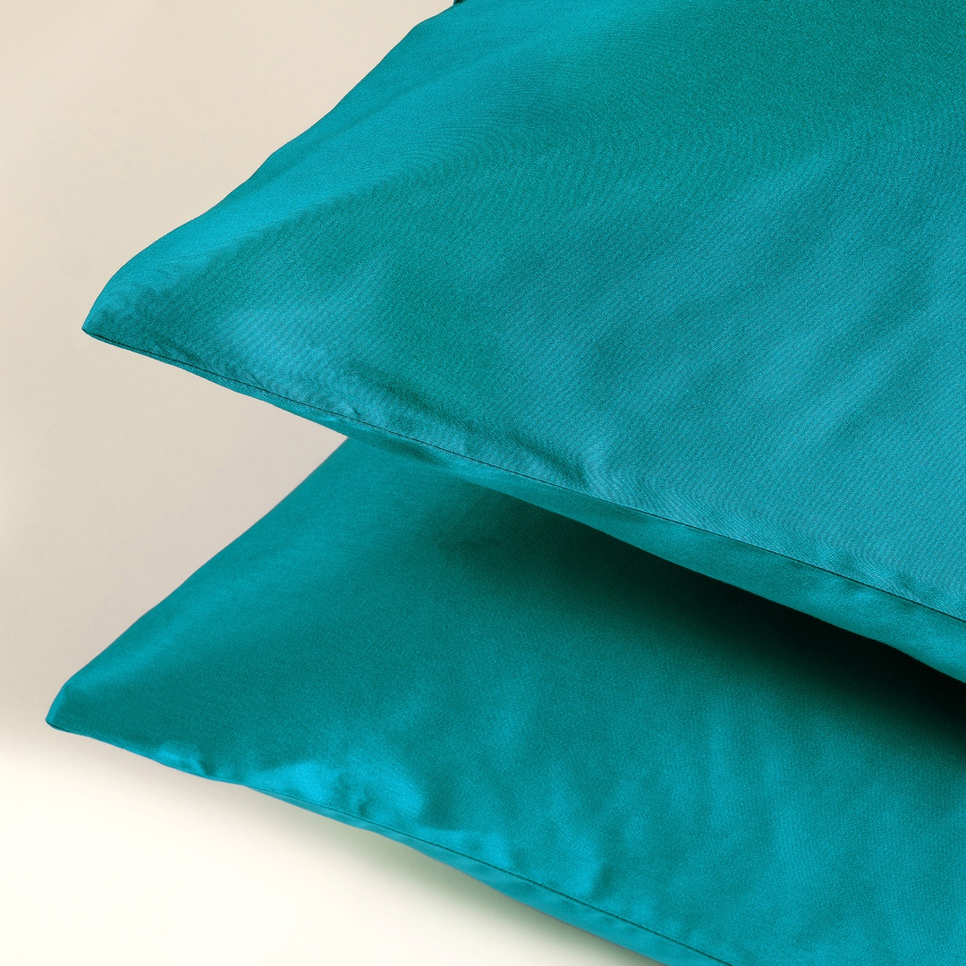 Solıd Koyu Yeşil 2'li Pamuk Saten Yastık Kılıfı
