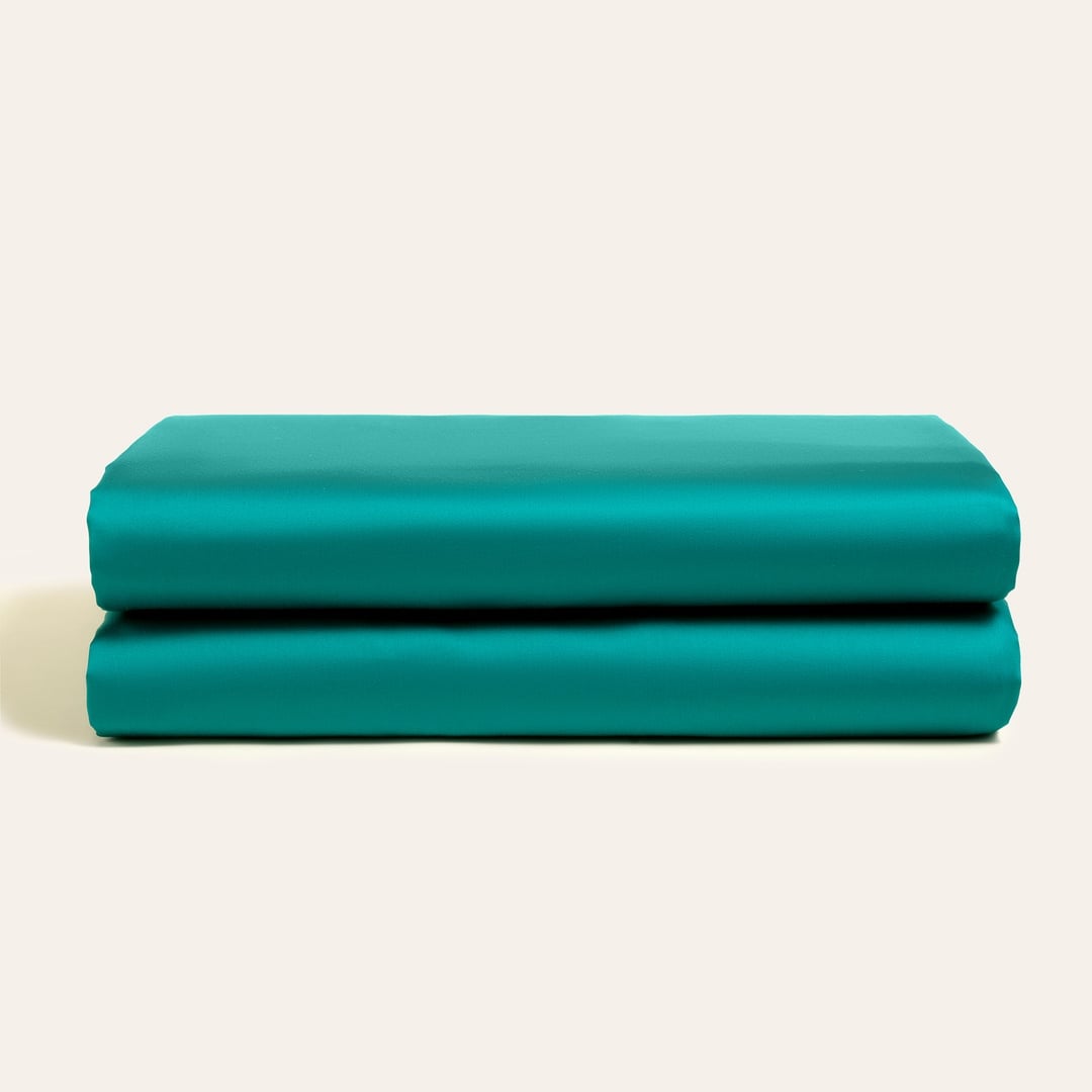 Solıd Koyu Yeşil Kıng Sıze Pamuk Saten Lastikli Çarşaf