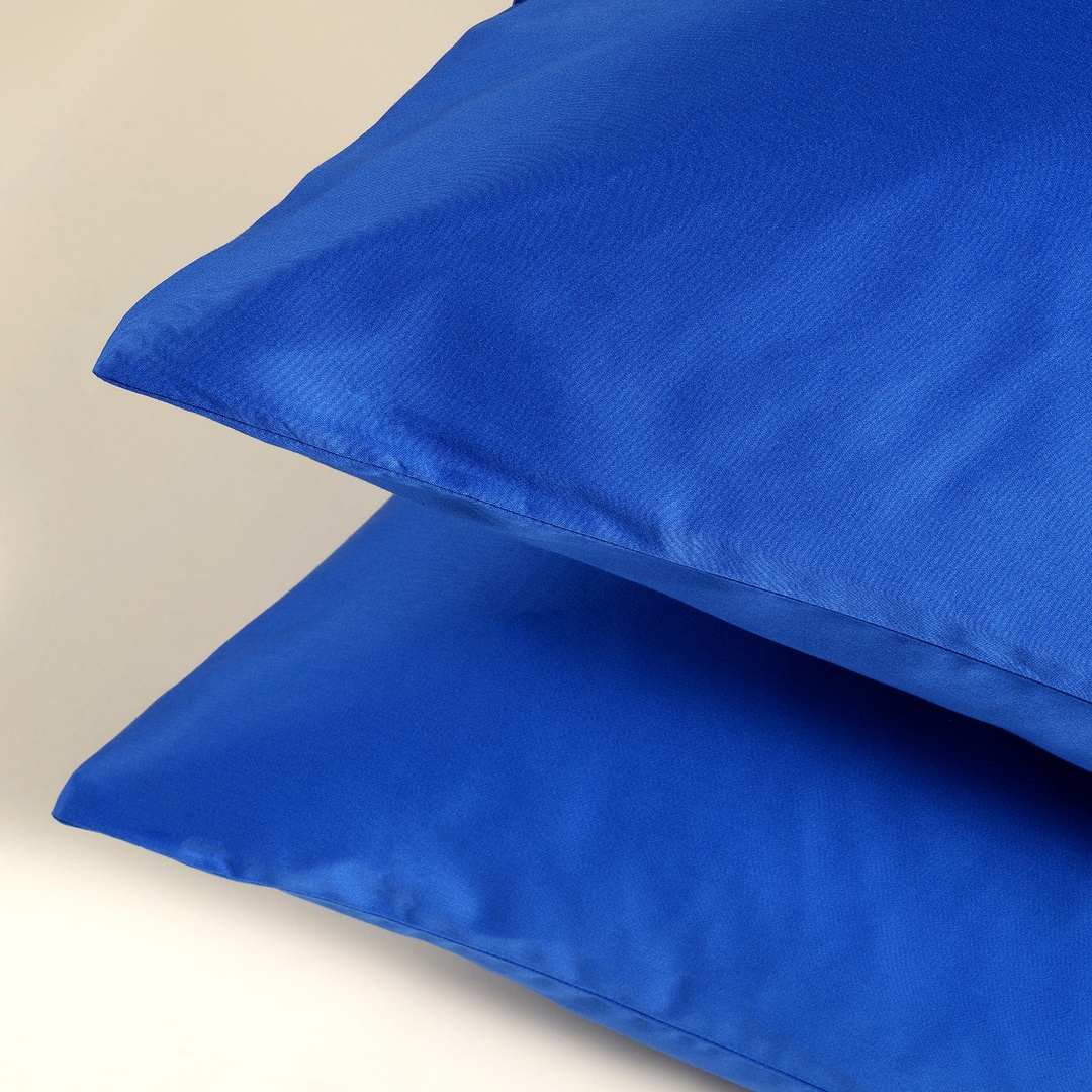 Solıd Koyu Mavi 2'li Pamuk Saten Yastık Kılıfı