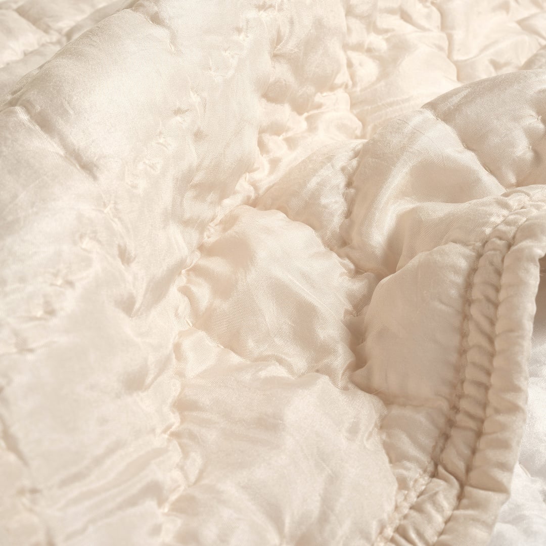 Okhla Kıng Sıze İpek Yatak Örtüsü Seti 260x280 Cm Natural