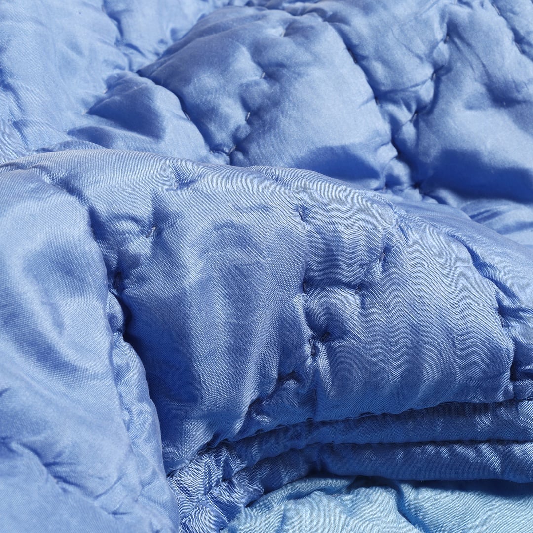 Okhla Kıng Sıze İpek Yatak Örtüsü Seti 260x280 Cm Mavi