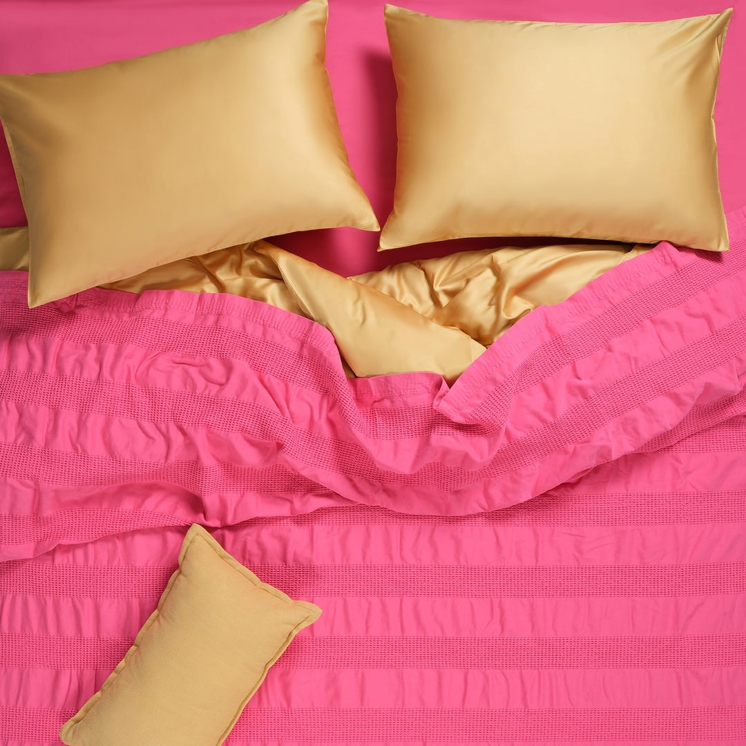 Braga Waffle Çift Kişilik Pamuk Pike 200x220 Cm Fuşya