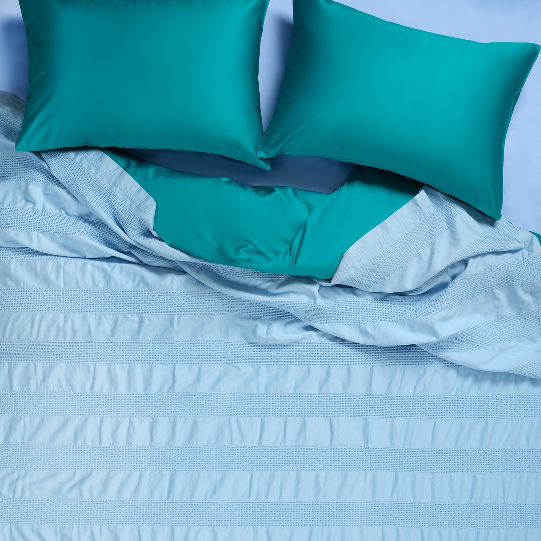 Braga Mavi Çift Kişilik Pamuk Pike