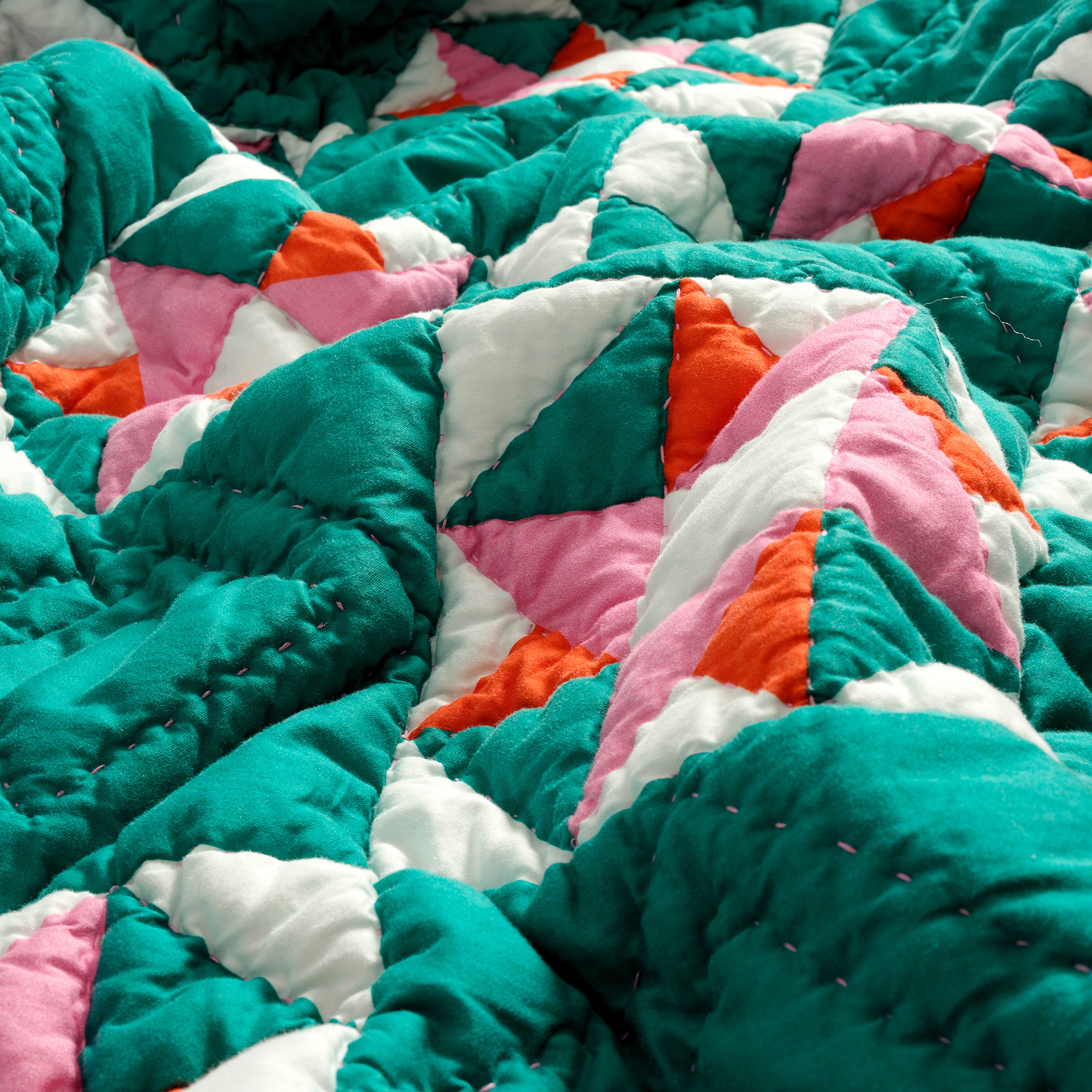 Uttar Yeşil Kıng Sıze Pamuk Saten Yatak Örtüsü Seti