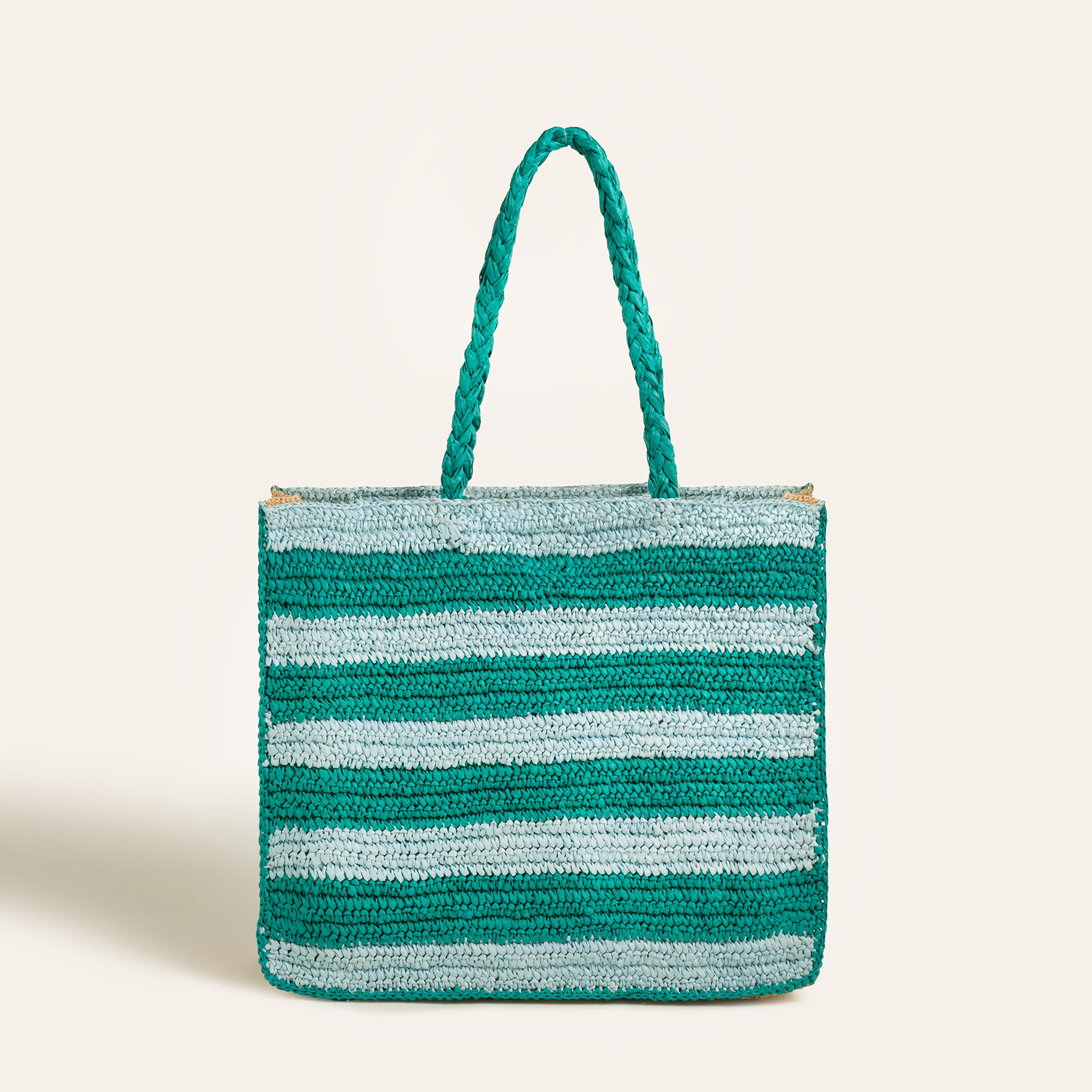 Delhı Rafya Omuz Çantası 43x35 Cm Yeşil - Mavi