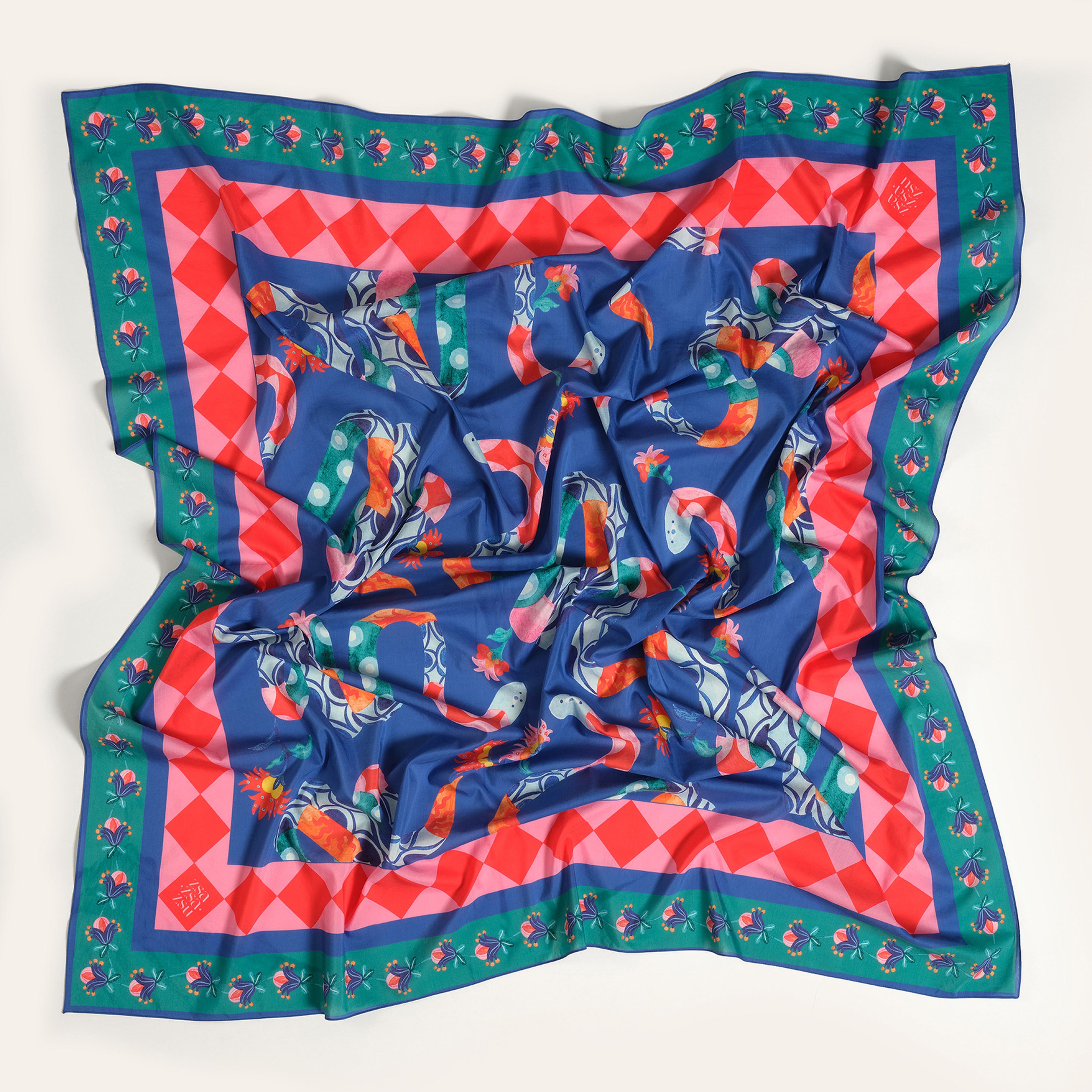 Pera Dijital Baskılı Pamuk Pamuk İpek Pareo 140x140 Cm Renkli