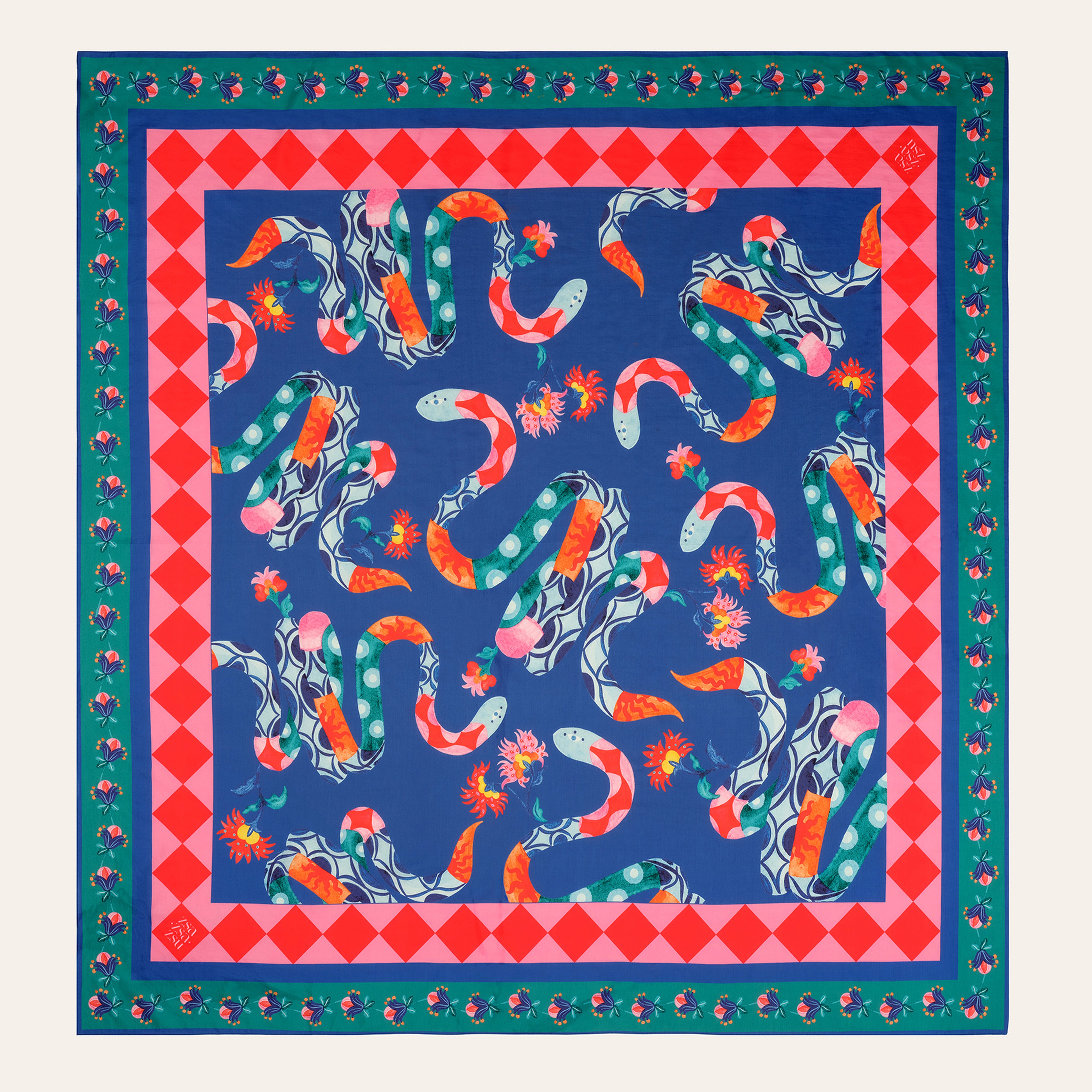 Pera Dijital Baskılı Pamuk Pamuk İpek Pareo 140x140 Cm Renkli