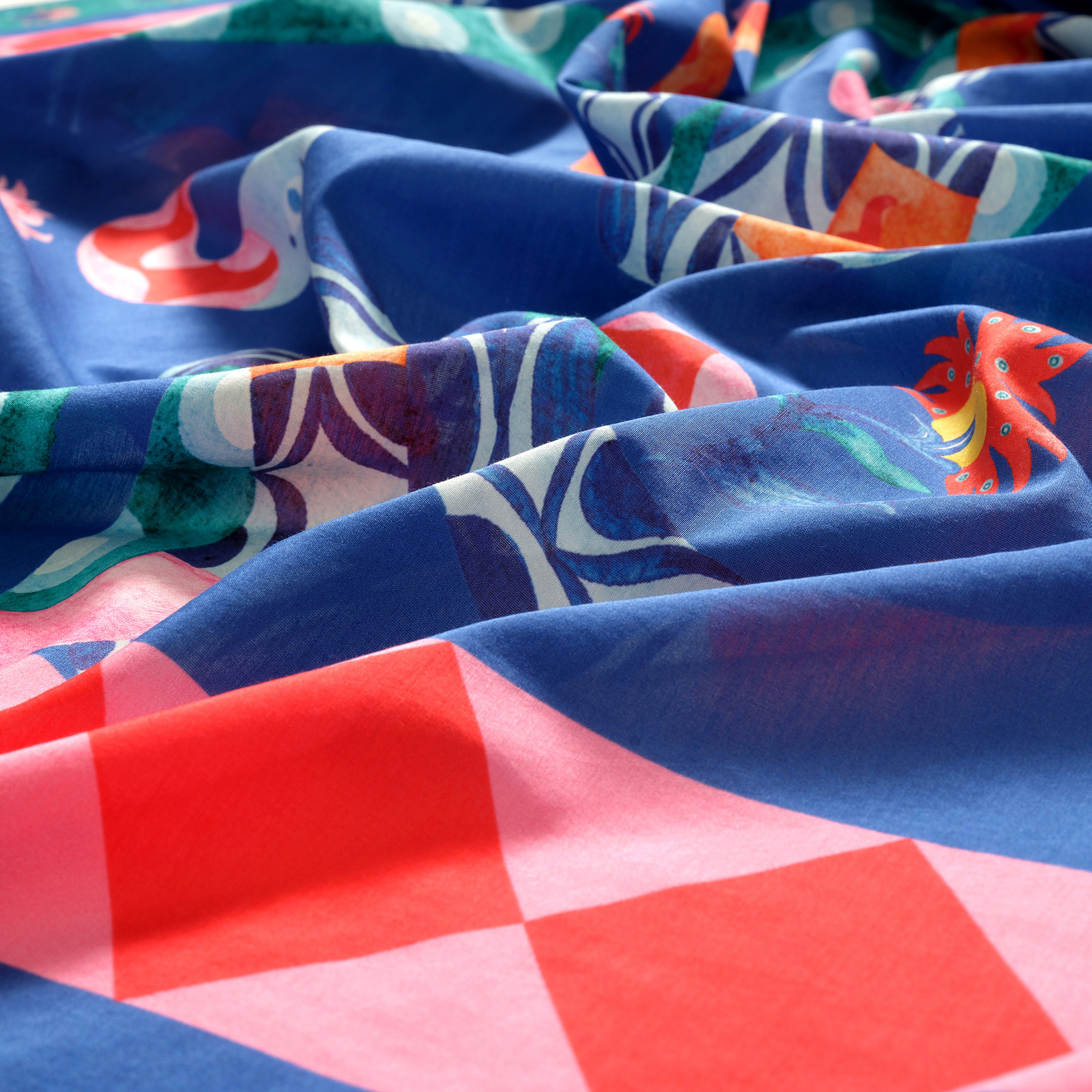 Pera Dijital Baskılı Pamuk Pamuk İpek Pareo 140x140 Cm Renkli