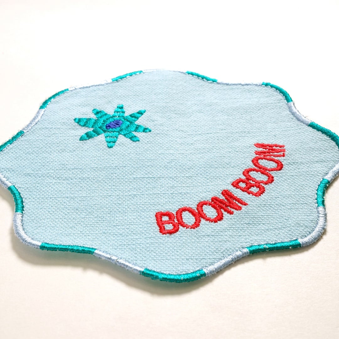 Nilüfer Dijital Baskılı Nakışlı 4'lü Pamuk Bardak Altlığı 13 Cm Renkli