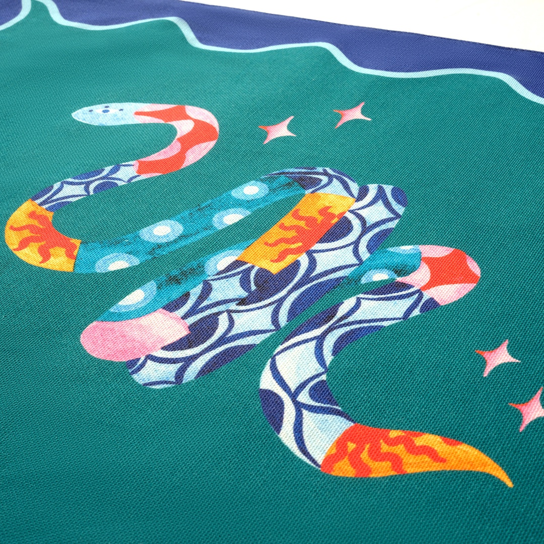 Nilüfer Dijital Baskılı Pamuk Amerikan Servis 35x50 Cm Yeşil - Mavi