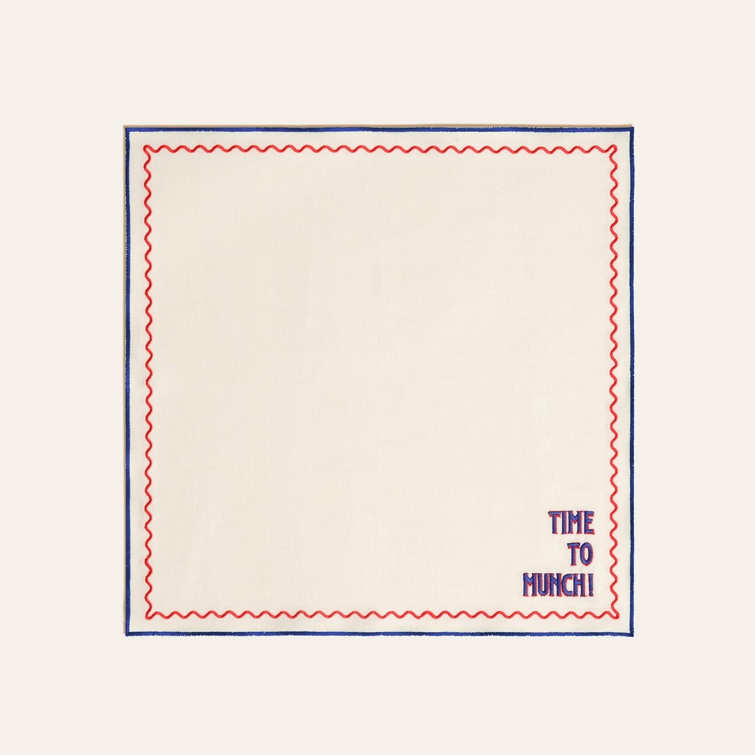 Nilüfer Nakışlı Pamuk Peçete 45x45 Cm Yeşil - Mavi