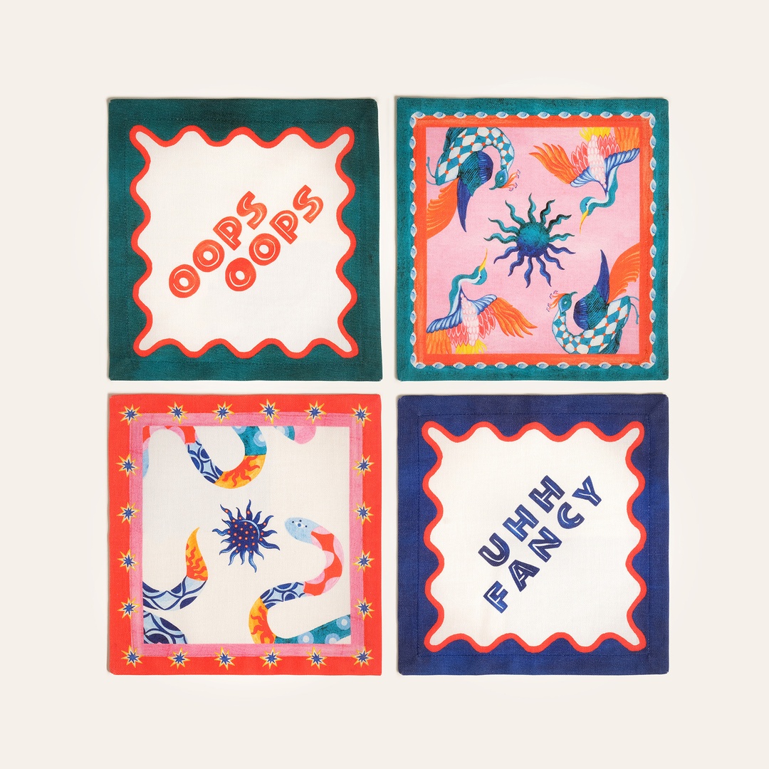 Nilüfer Dijital Baskılı Pamuk Peçete 25x25 Cm Renkli