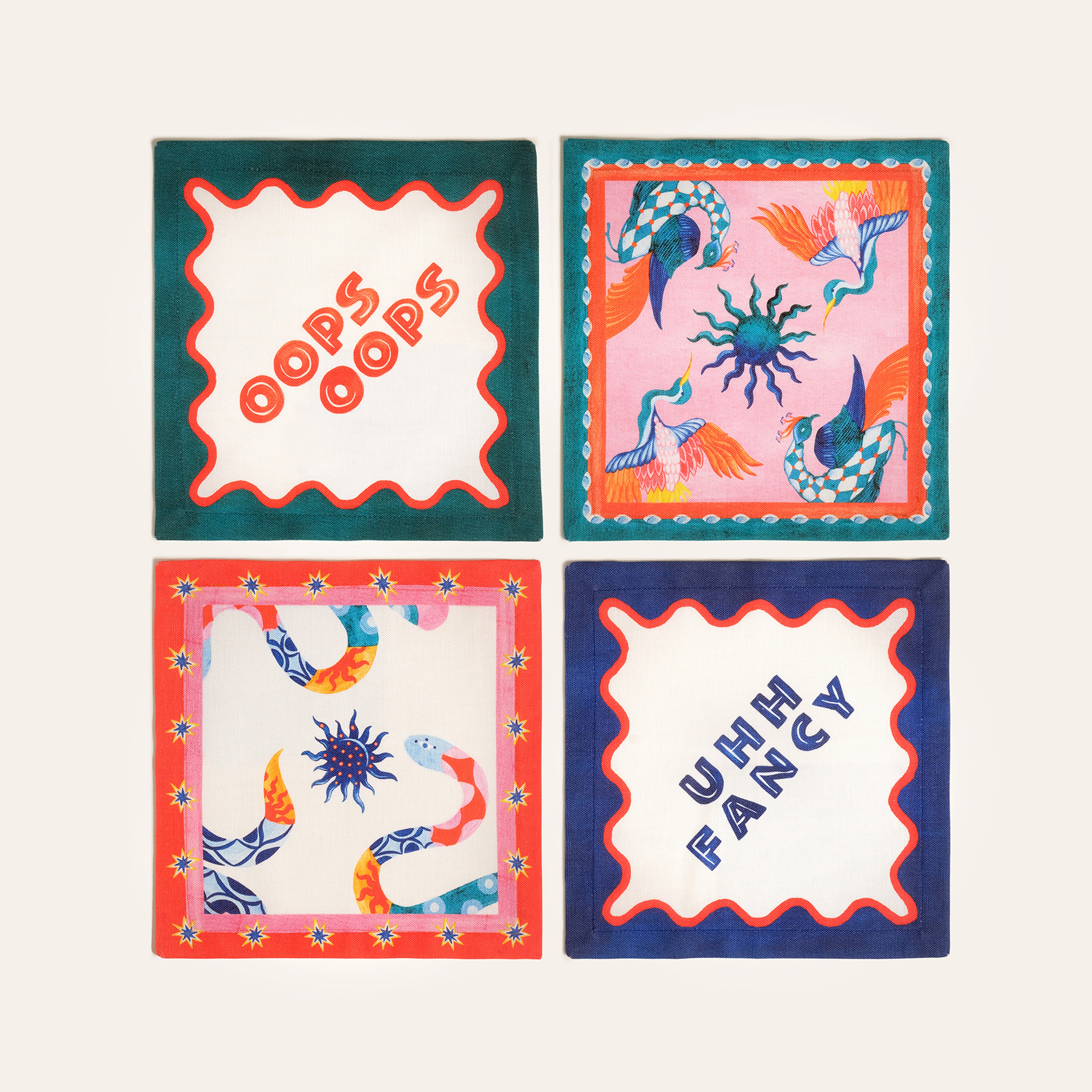 Nilüfer Dijital Baskılı Pamuk Peçete 25x25 Cm Renkli