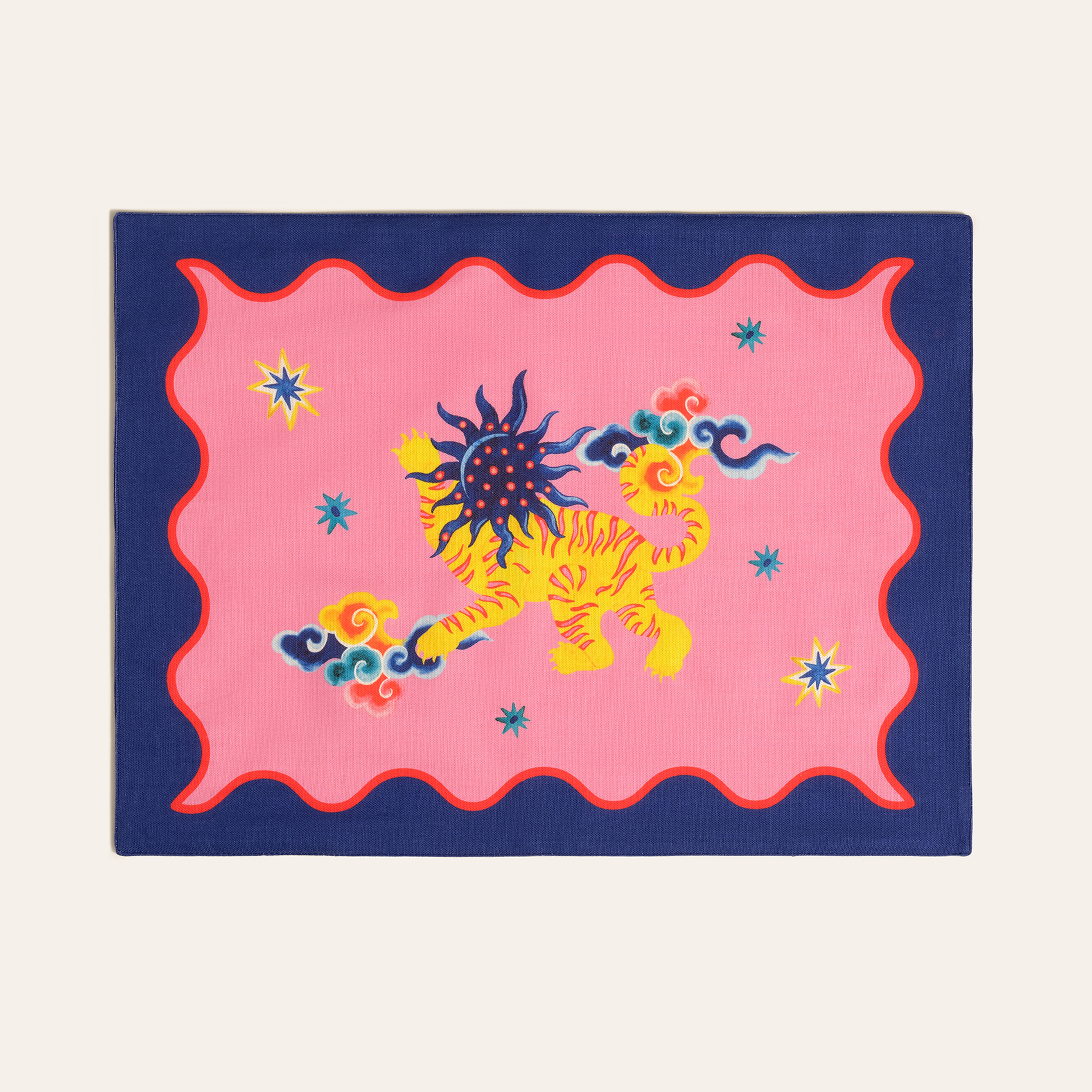 Nilüfer Dijital Baskılı Pamuk Amerikan Servis 35x50 Cm Pembe - Kırmızı