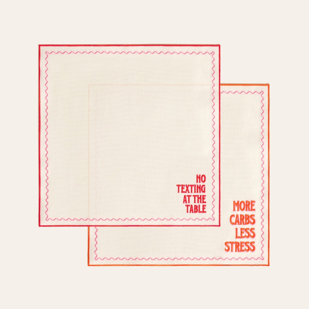 Nilüfer Nakışlı Pamuk Peçete 45x45 Cm Pembe - Kırmızı