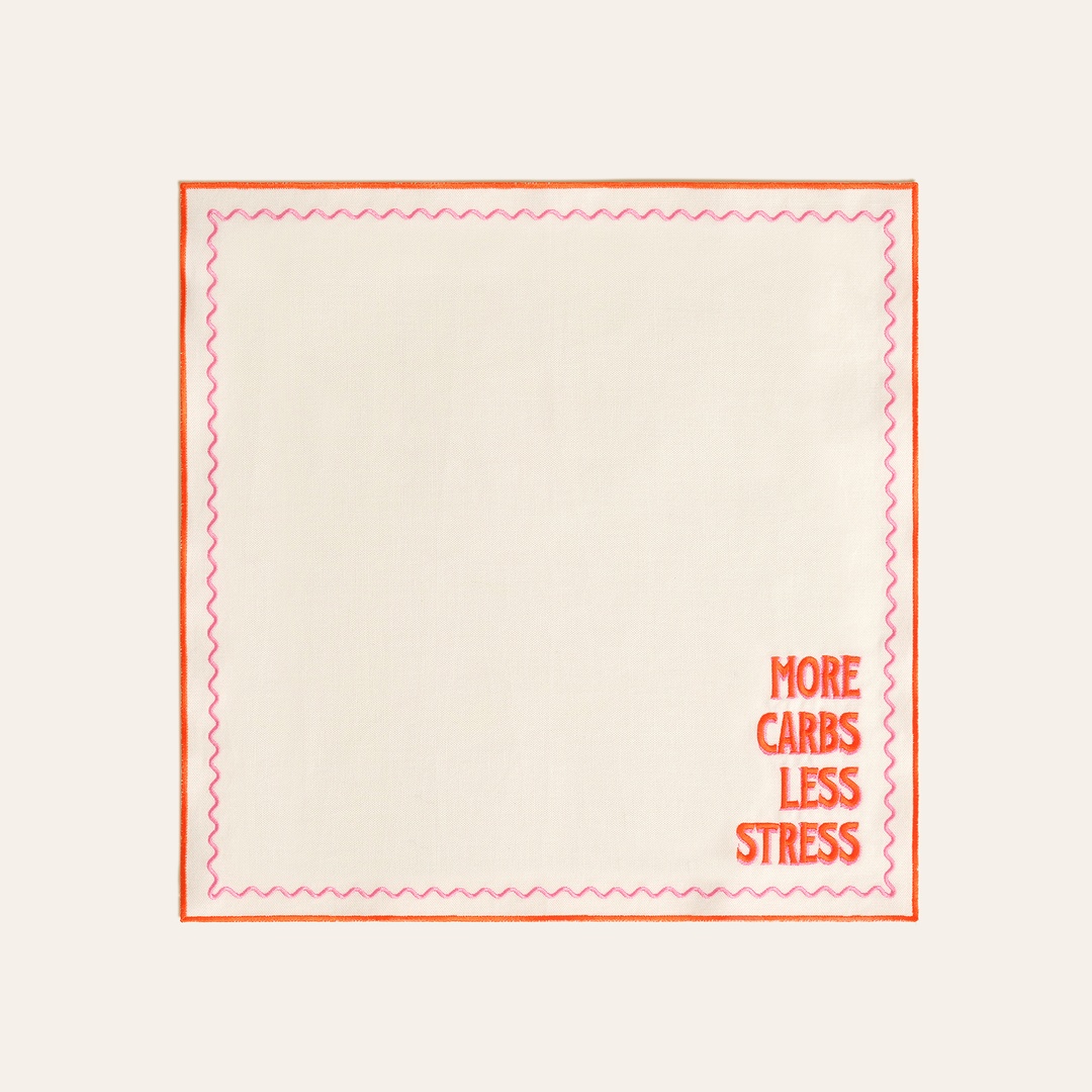 Nilüfer Nakışlı Pamuk Peçete 45x45 Cm Pembe - Kırmızı