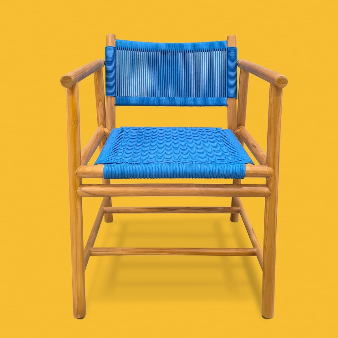 Sumatra Teak Wood Sandalye 57,5x61x78 Cm Mavi