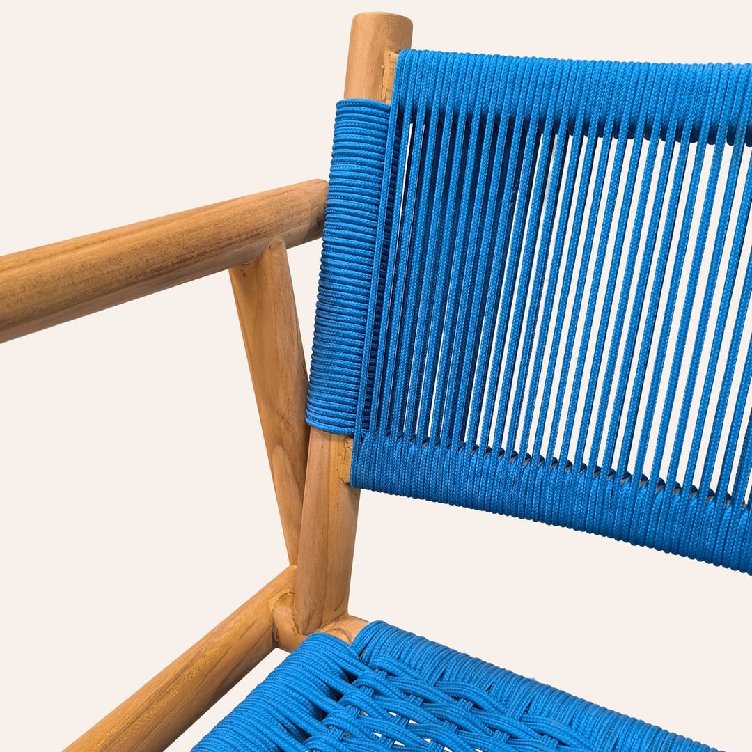 Sumatra Teak Wood Sandalye 57,5x61x78 Cm Mavi