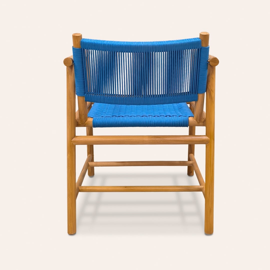 Sumatra Teak Wood Sandalye 57,5x61x78 Cm Mavi