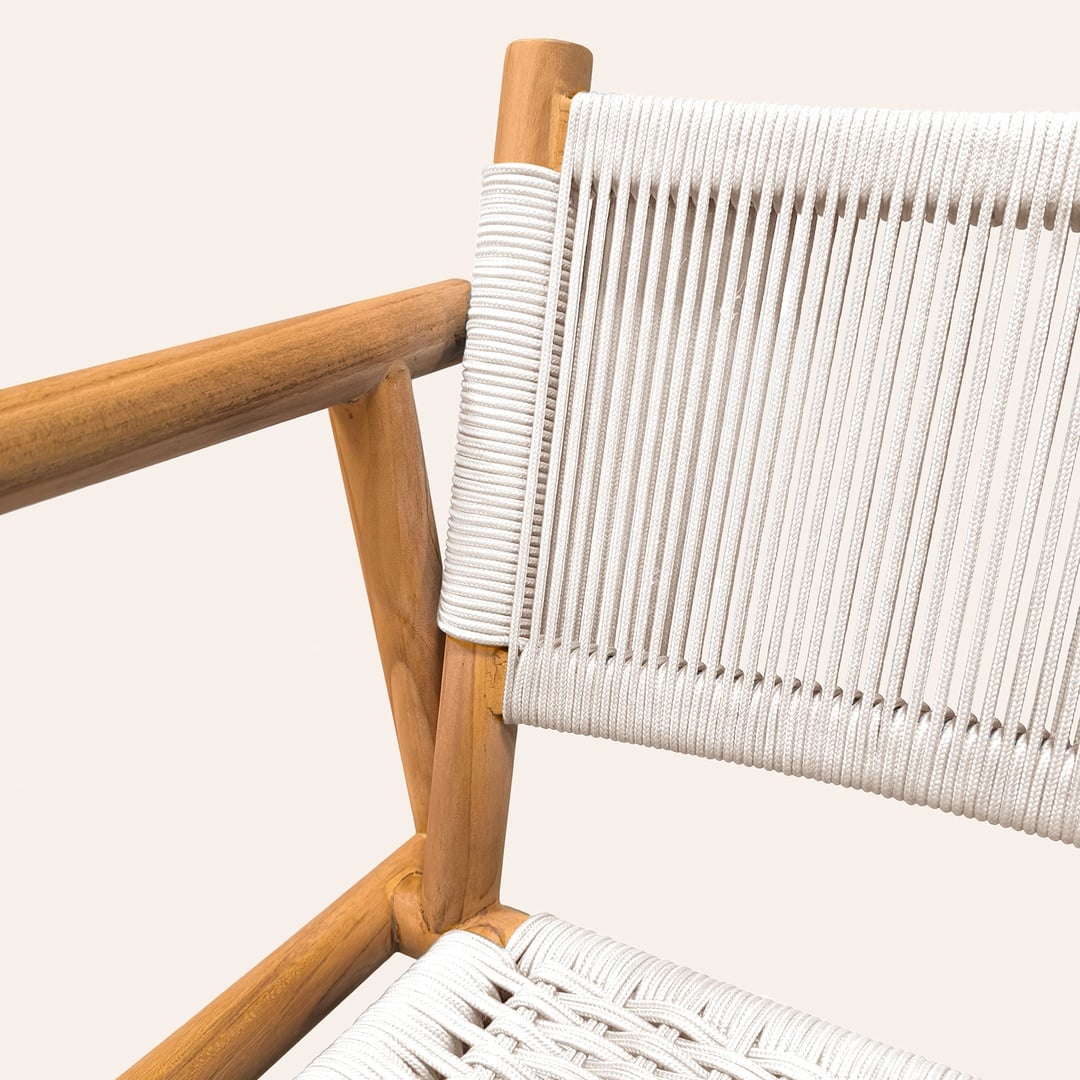 Sumatra Teak Wood Sandalye 57,5x61x78 Cm Beyaz