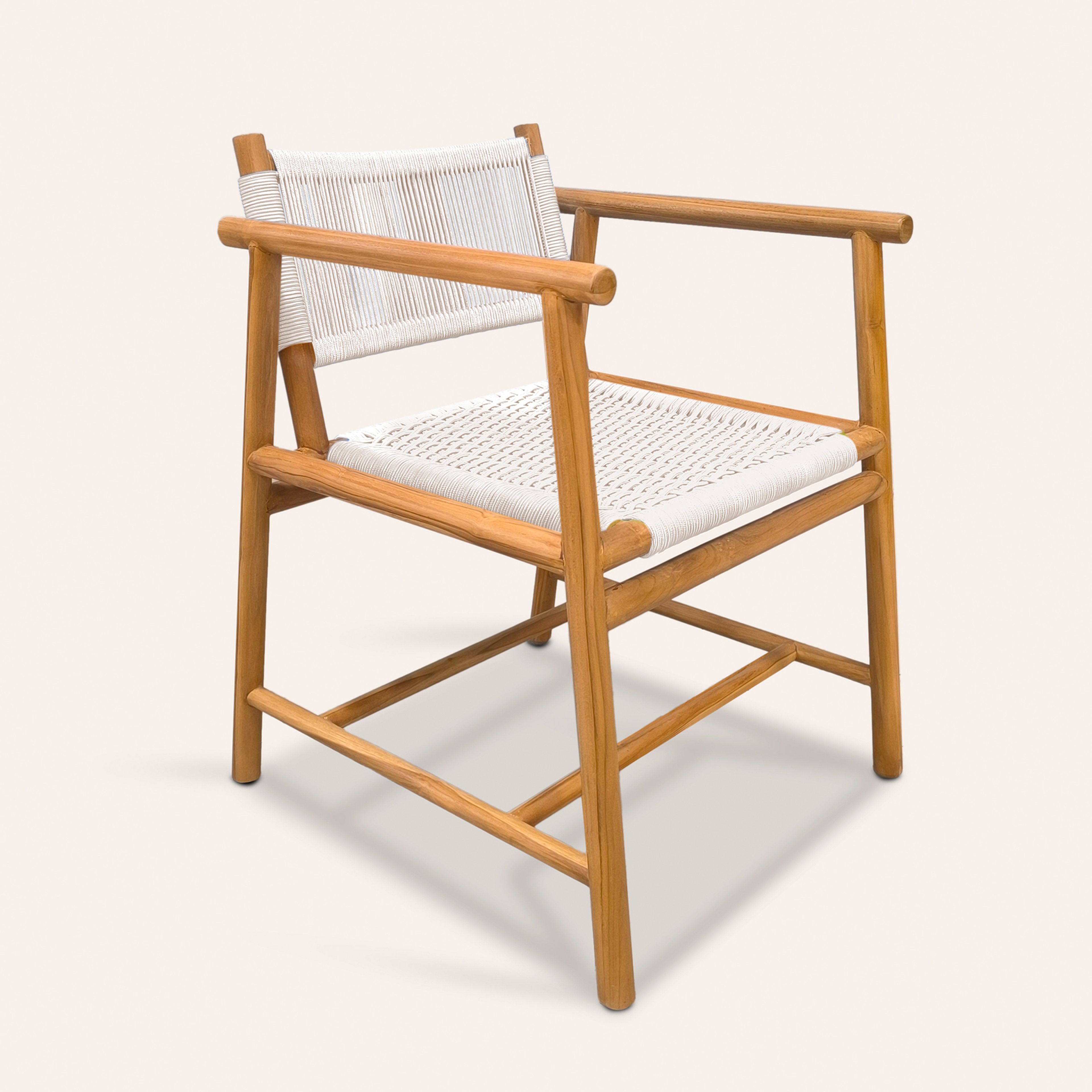 Sumatra Teak Wood Sandalye 57,5x61x78 Cm Beyaz