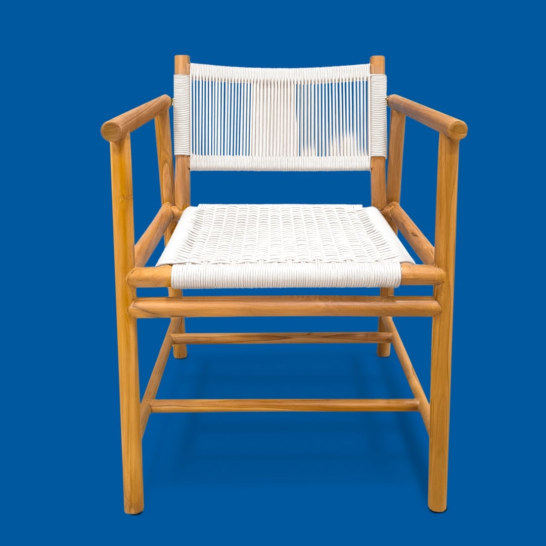 Sumatra Teak Wood Sandalye 57,5x61x78 Cm Beyaz