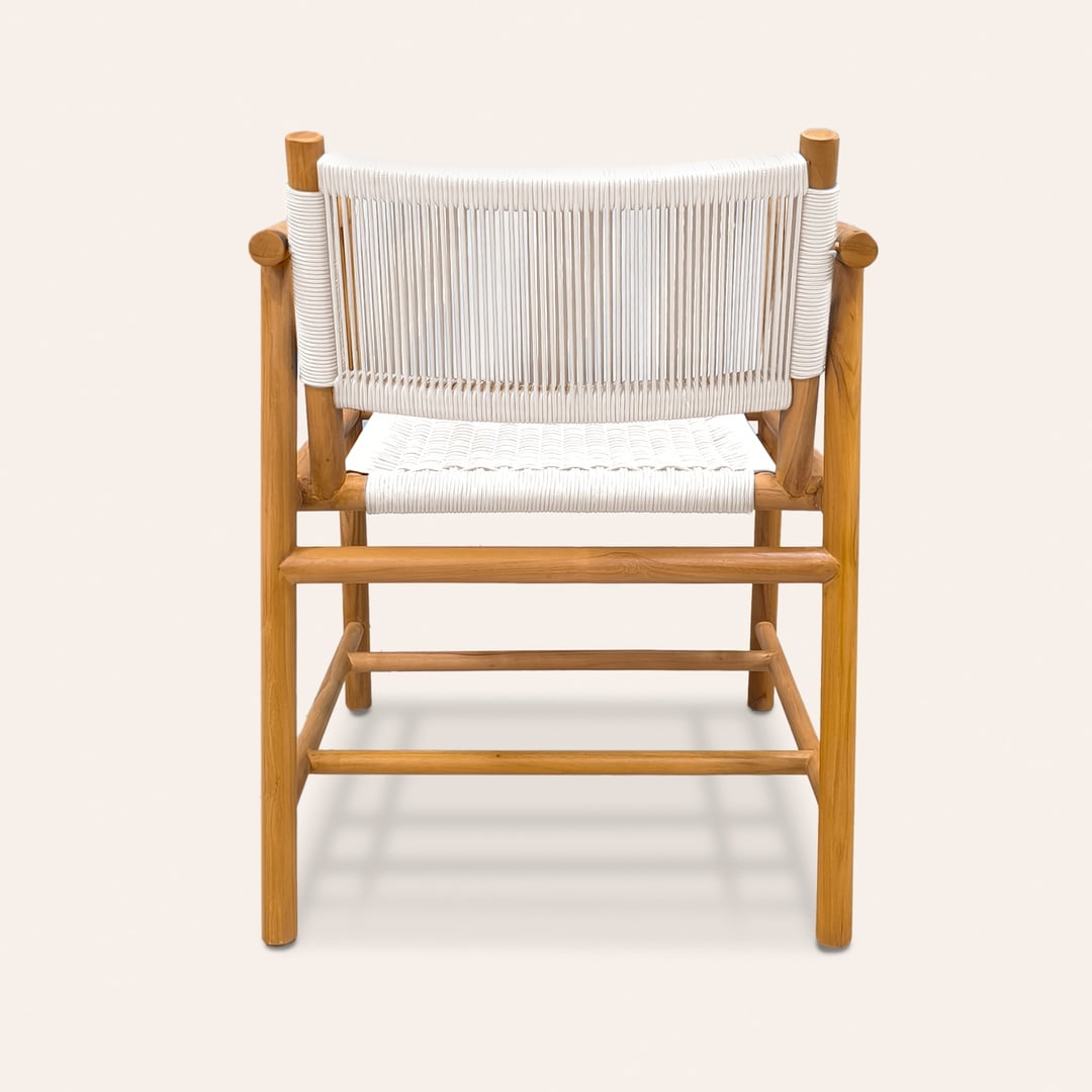 Sumatra Teak Wood Sandalye 57,5x61x78 Cm Beyaz