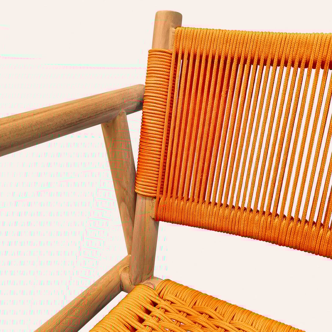 Sumatra Teak Wood Sandalye 57,5x61x78 Cm Turuncu