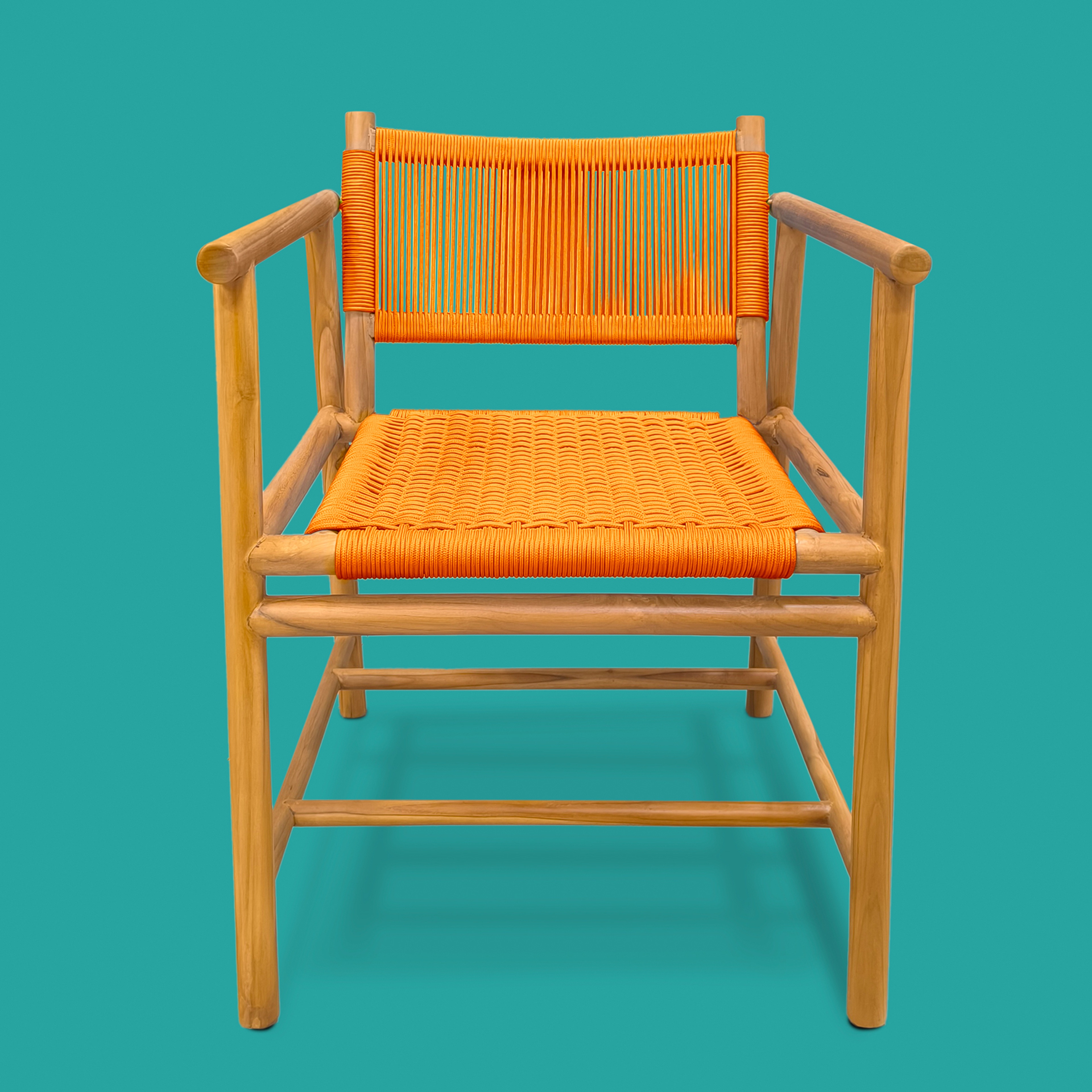 Sumatra Teak Wood Sandalye 57,5x61x78 Cm Turuncu