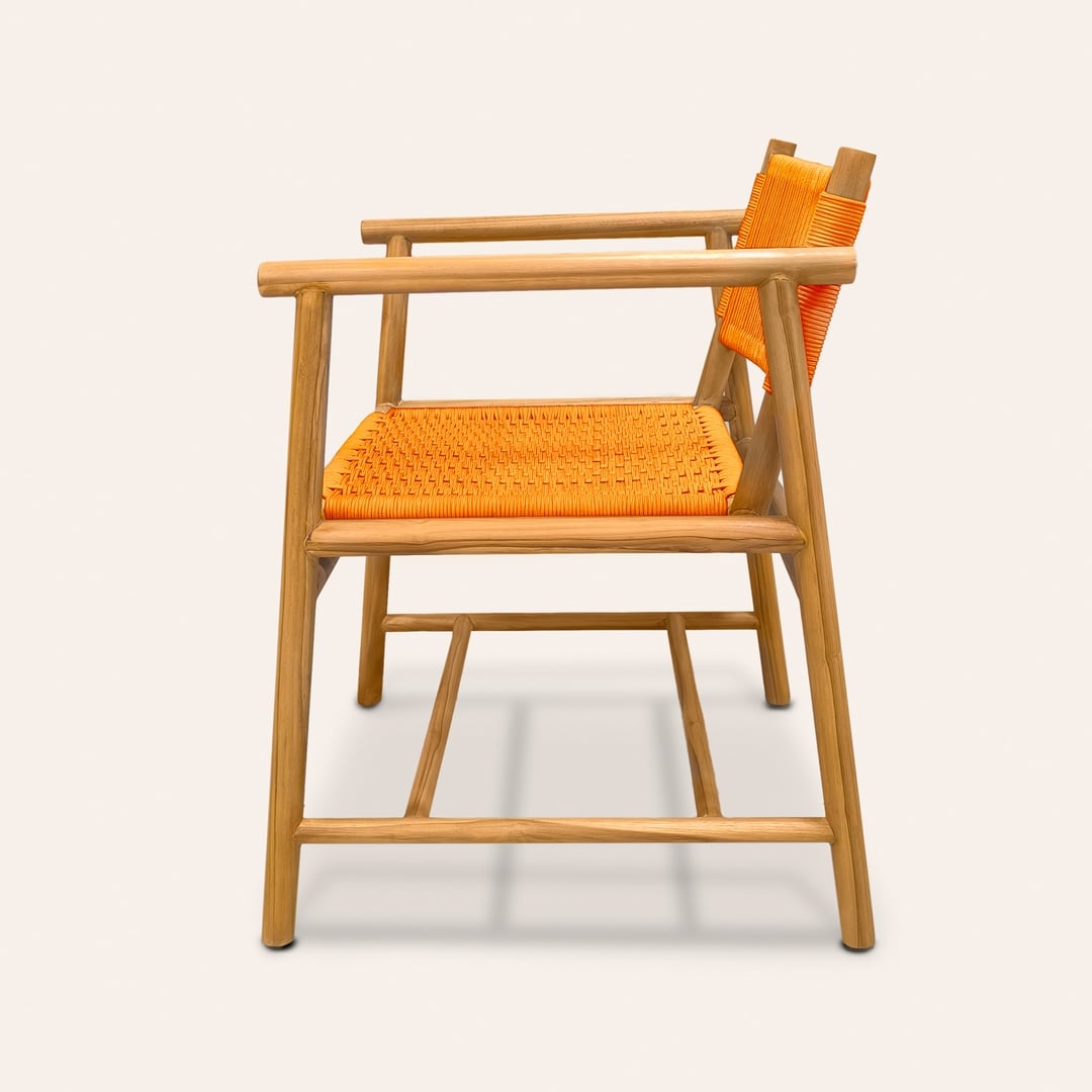 Sumatra Teak Wood Sandalye 57,5x61x78 Cm Turuncu