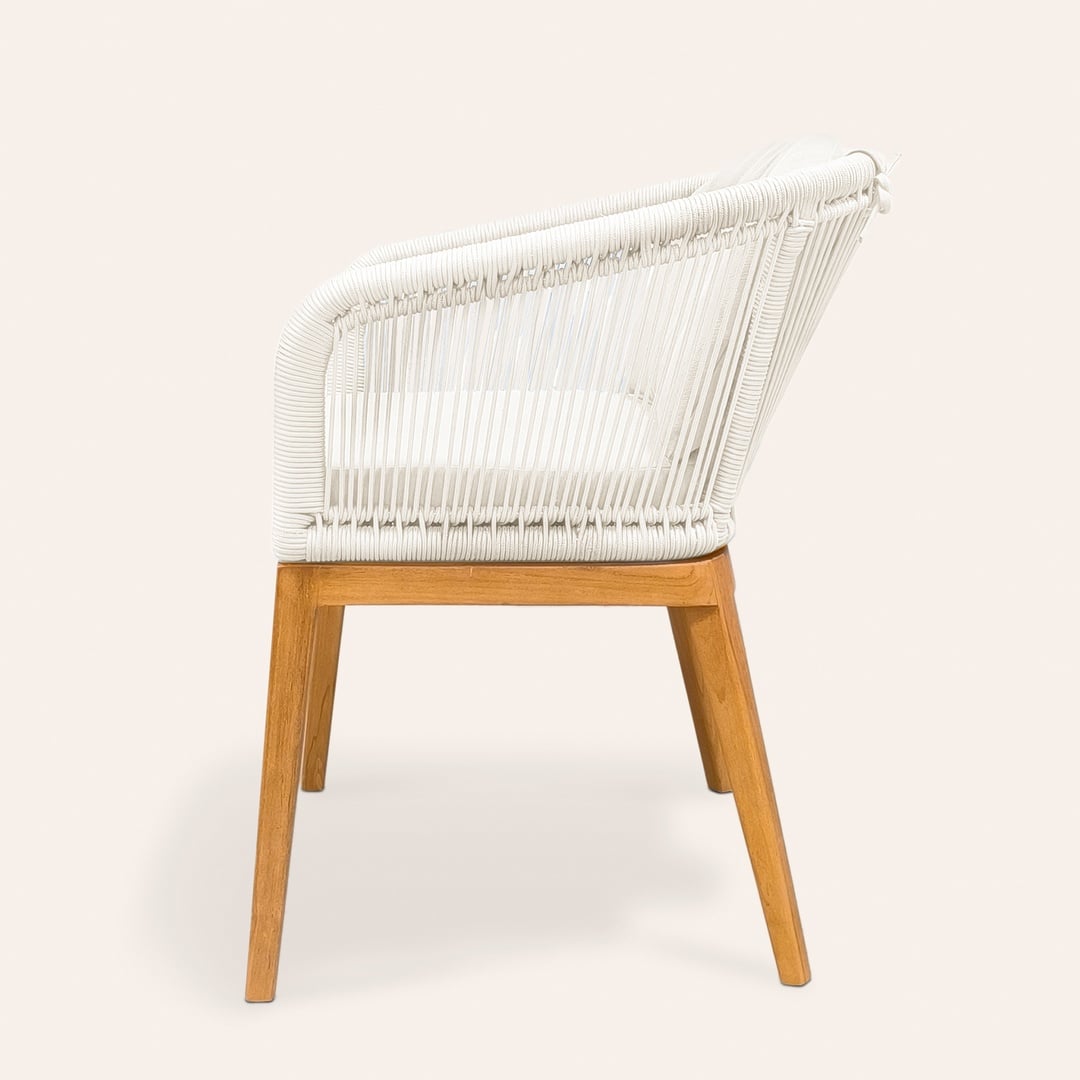 Sumatra Teak Wood Sandalye 57,5x61x78 Cm Beyaz