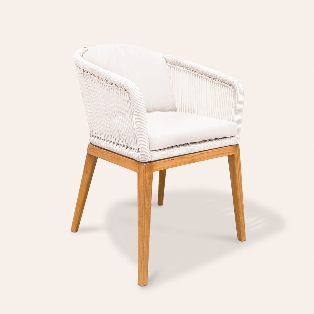 Sumatra Teak Wood Sandalye 57,5x61x78 Cm Beyaz