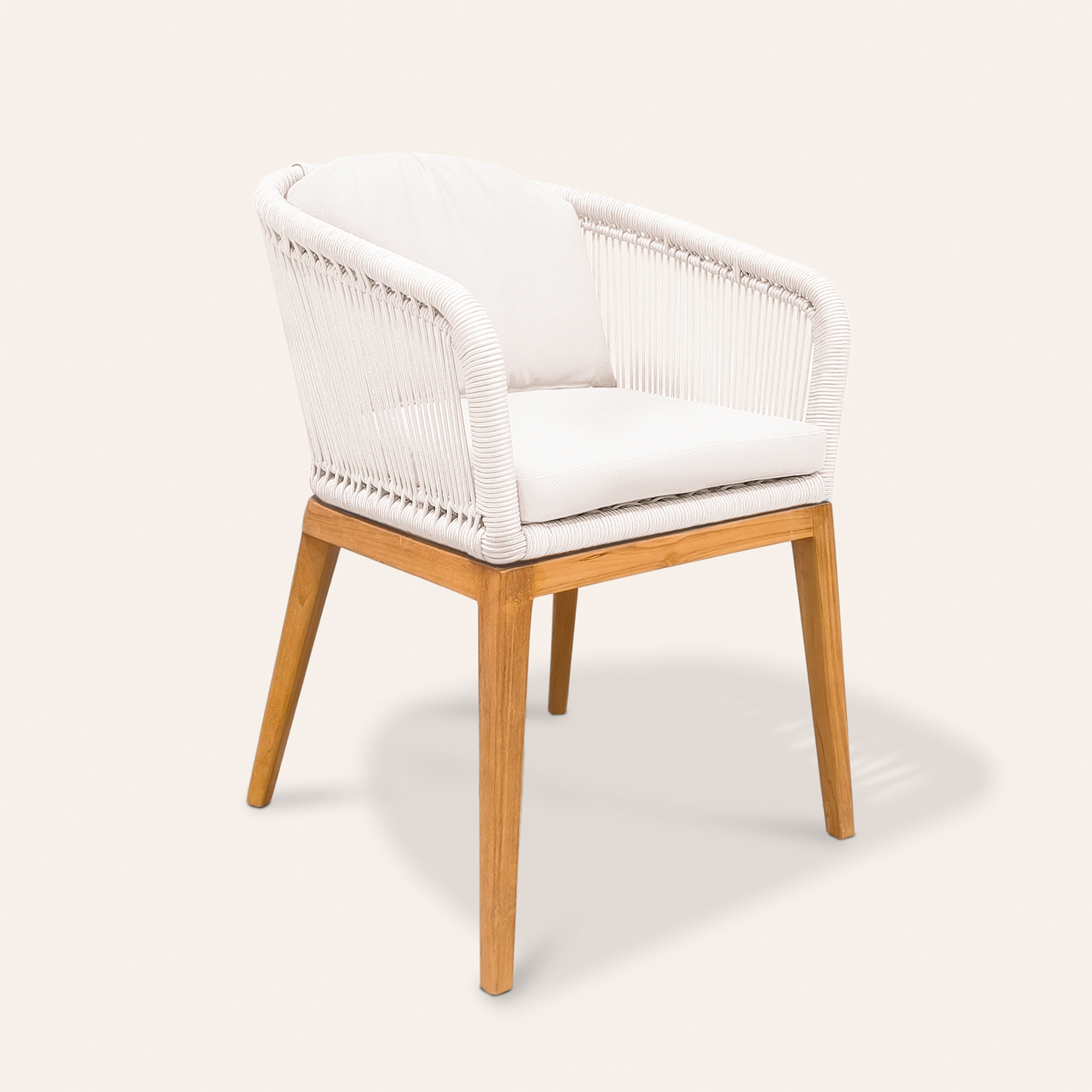 Sumatra Teak Wood Sandalye 57,5x61x78 Cm Beyaz