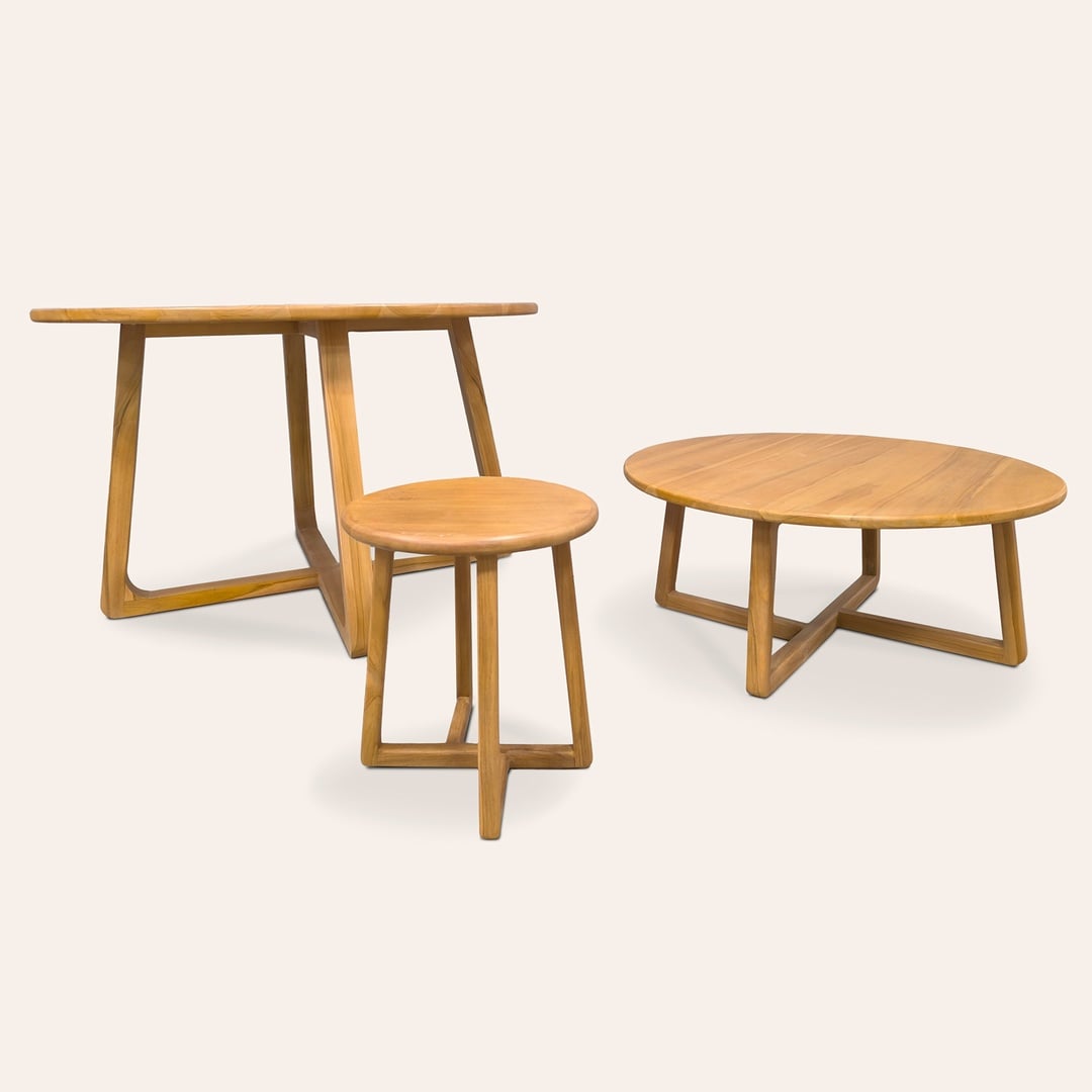 Sumatra Teak Wood Orta Sehpa 90x90x40 Cm Natural