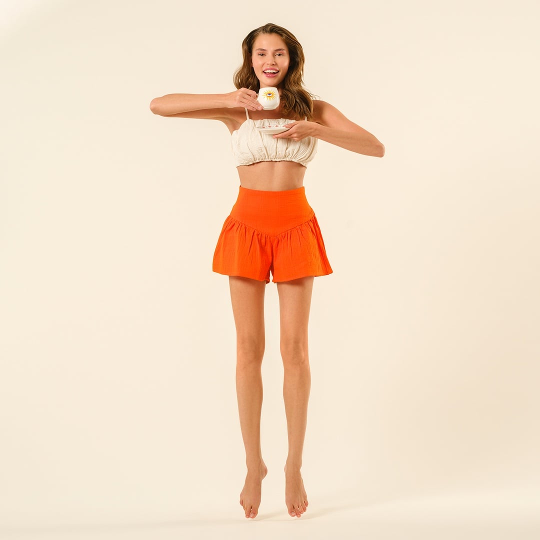 Tavas Mini %100 Pamuk Etek - Turuncu