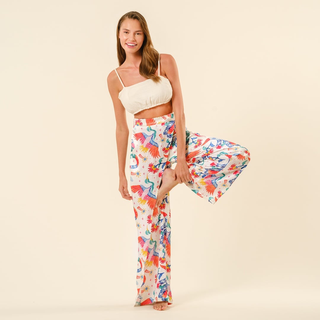 Protı Dijital Baskılı Pantolon - Ekru