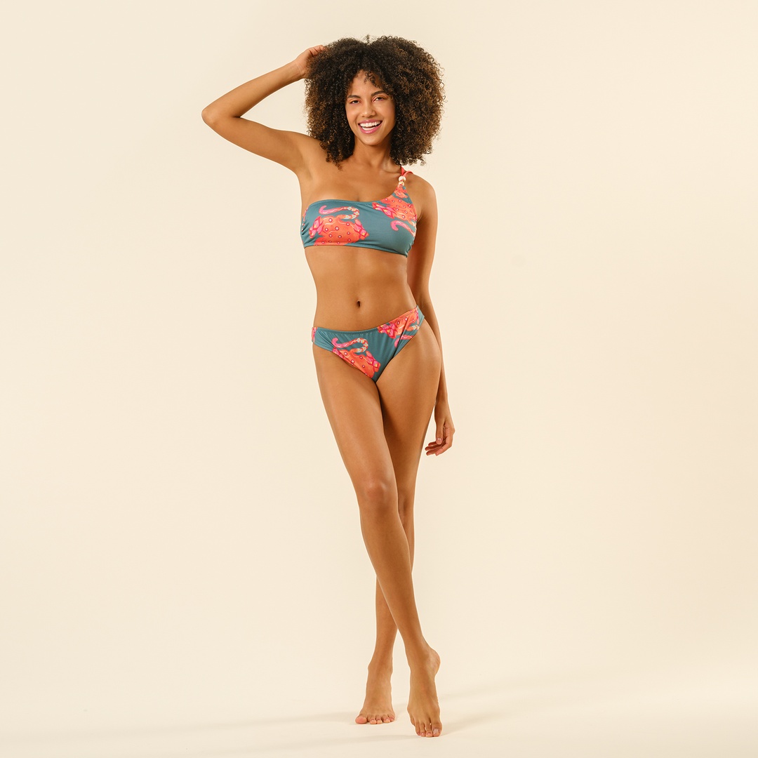 Daphne Tek Omuz Askılı Bikini Üstü 23x21 Cm Yeşil