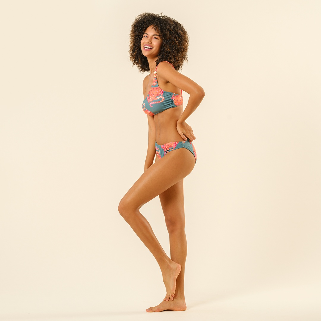 Daphne Tek Omuz Askılı Bikini Üstü 23x21 Cm Yeşil