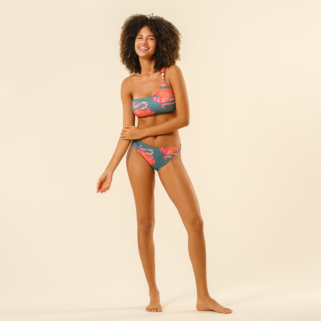 Daphne Tek Omuz Askılı Bikini Üstü 23x21 Cm Yeşil