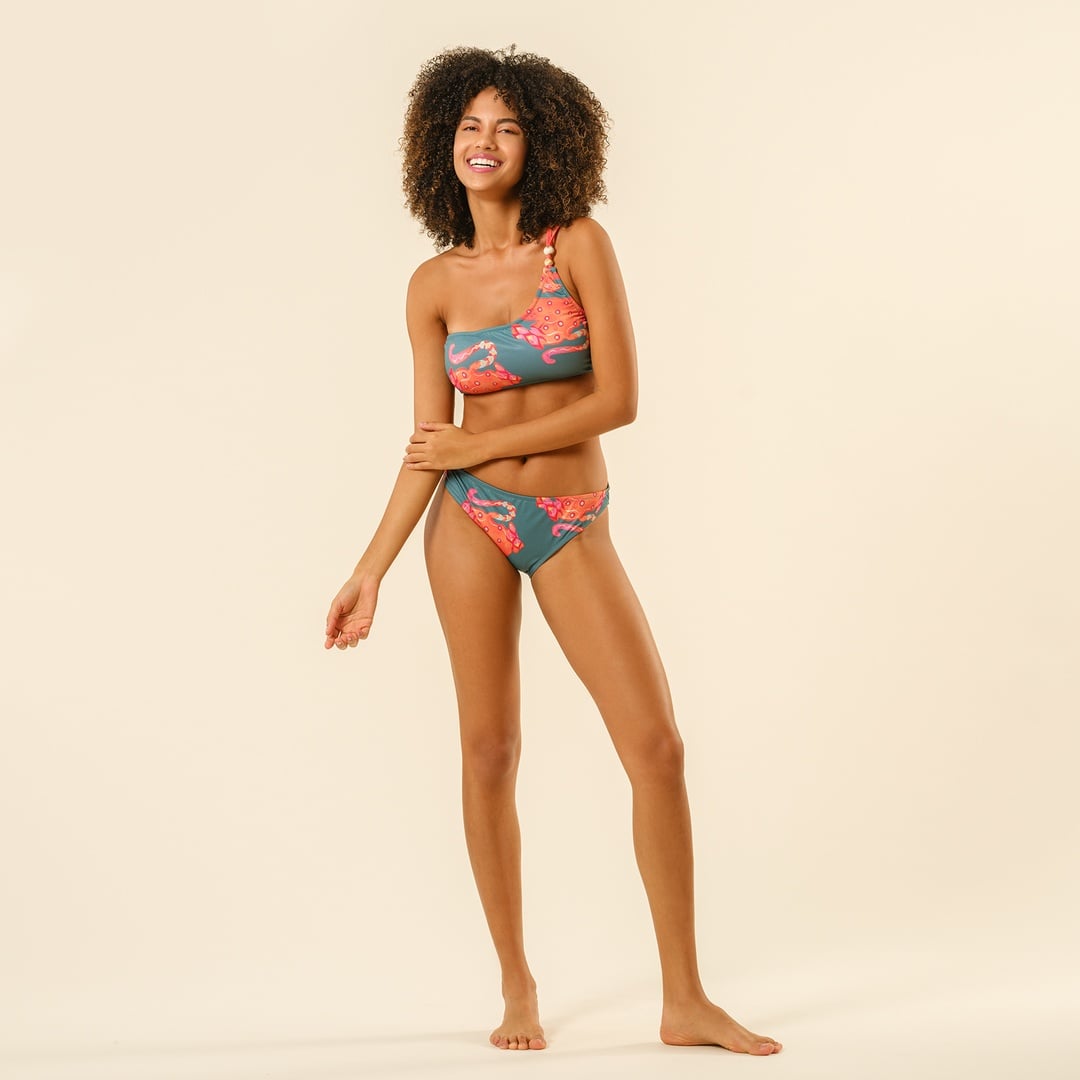 Daphne Tek Omuz Askılı Bikini Üstü 23x21 Cm Yeşil