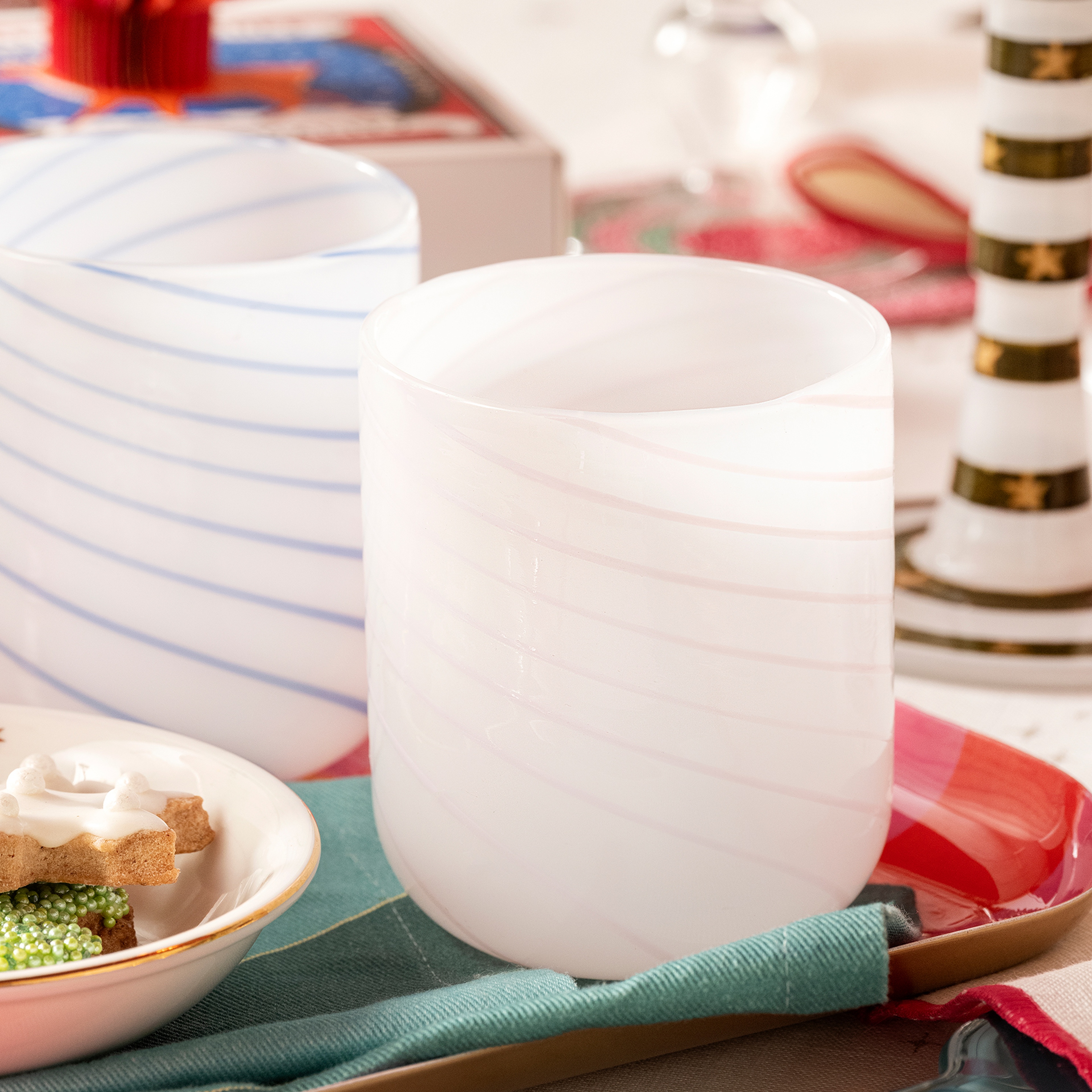 Henan Borosilikat Cam Su Bardağı 300 Ml Pembe