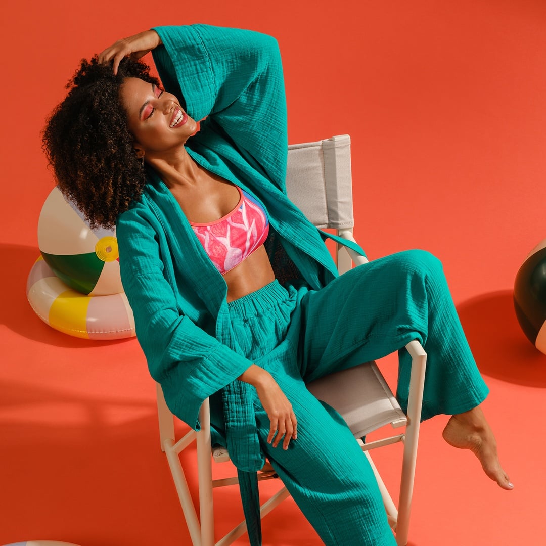 Protı Müslin Kimono - Yeşil