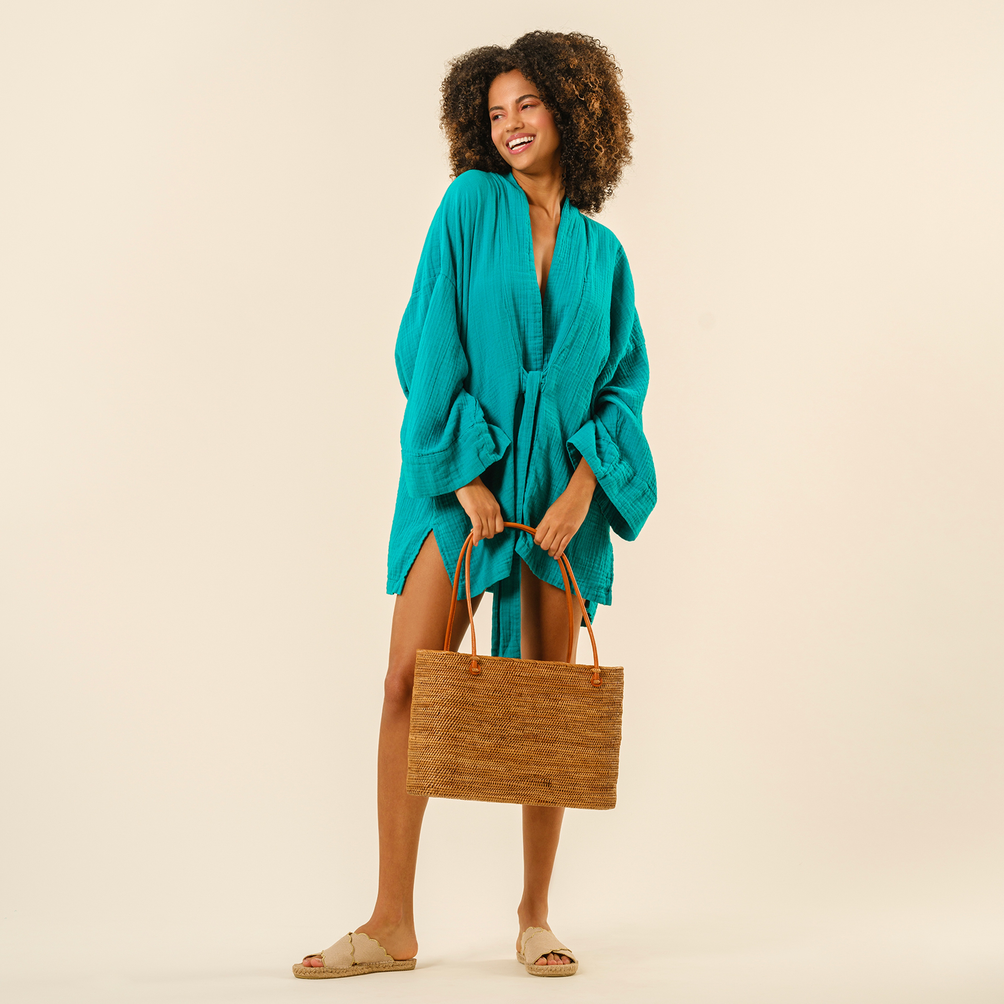 Protı Müslin Kimono - Yeşil