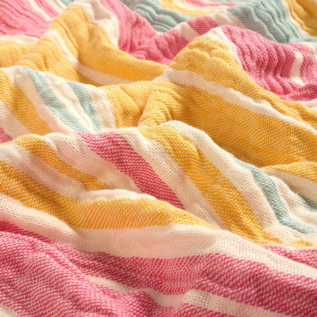 Baklan Saçaklı İplik Boyalı Pamuk %100 Pamuk Peştamal 90x170 Cm Renkli